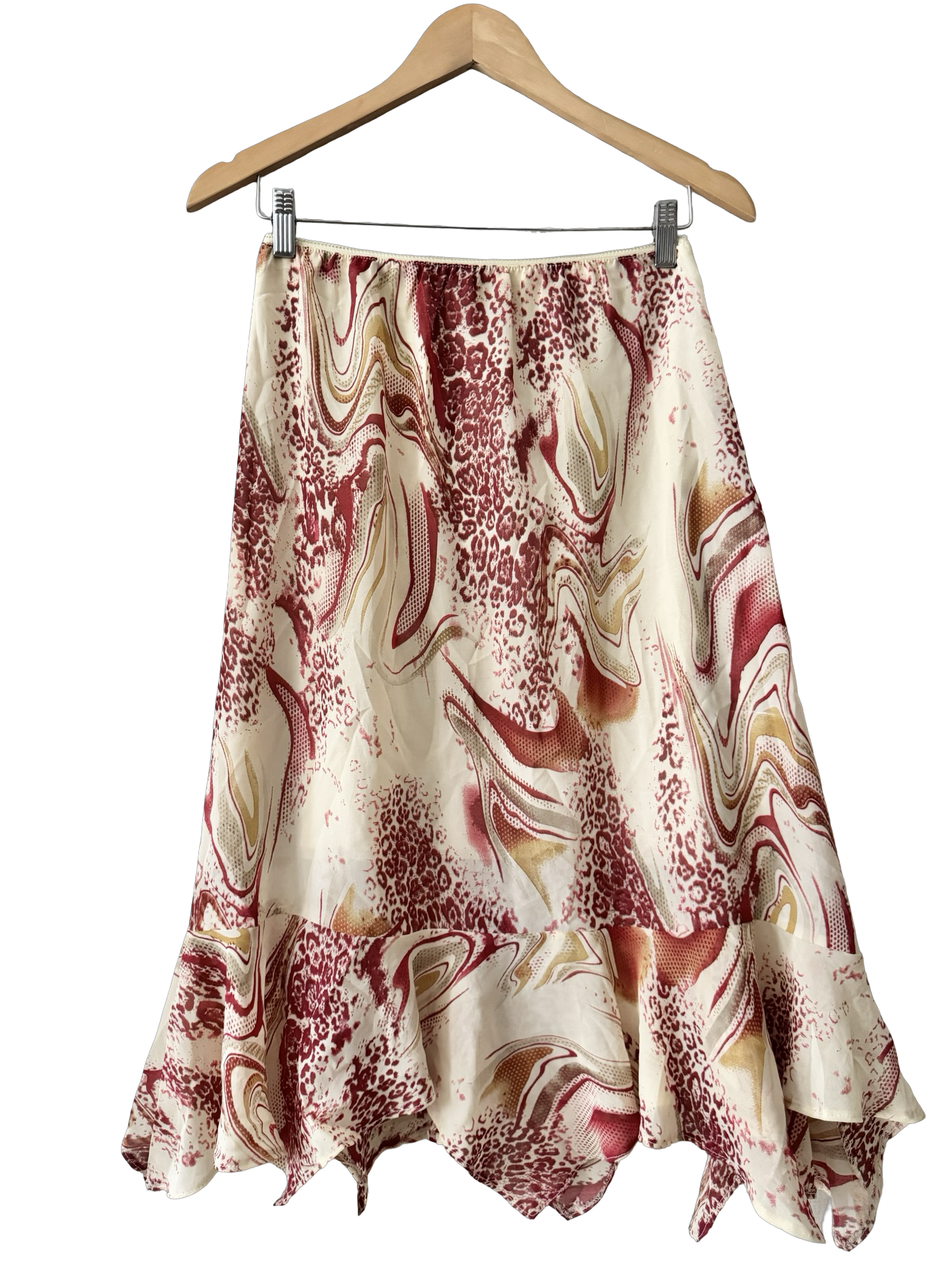 Vintage Y2K Porcelain Paisley Fluted Midi Skirt (M)