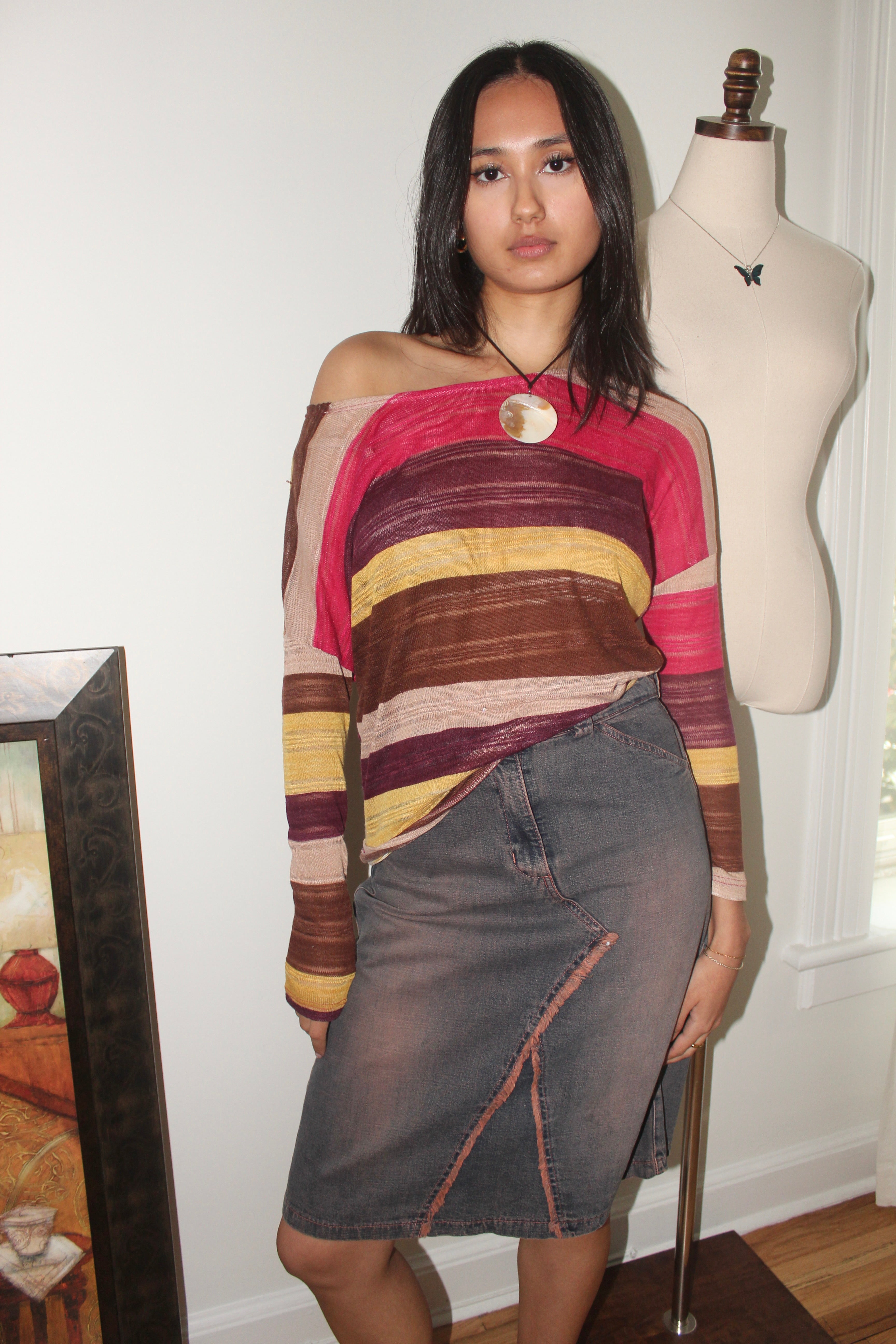 Vintage Y2K Sorbet Striped Knit (S)