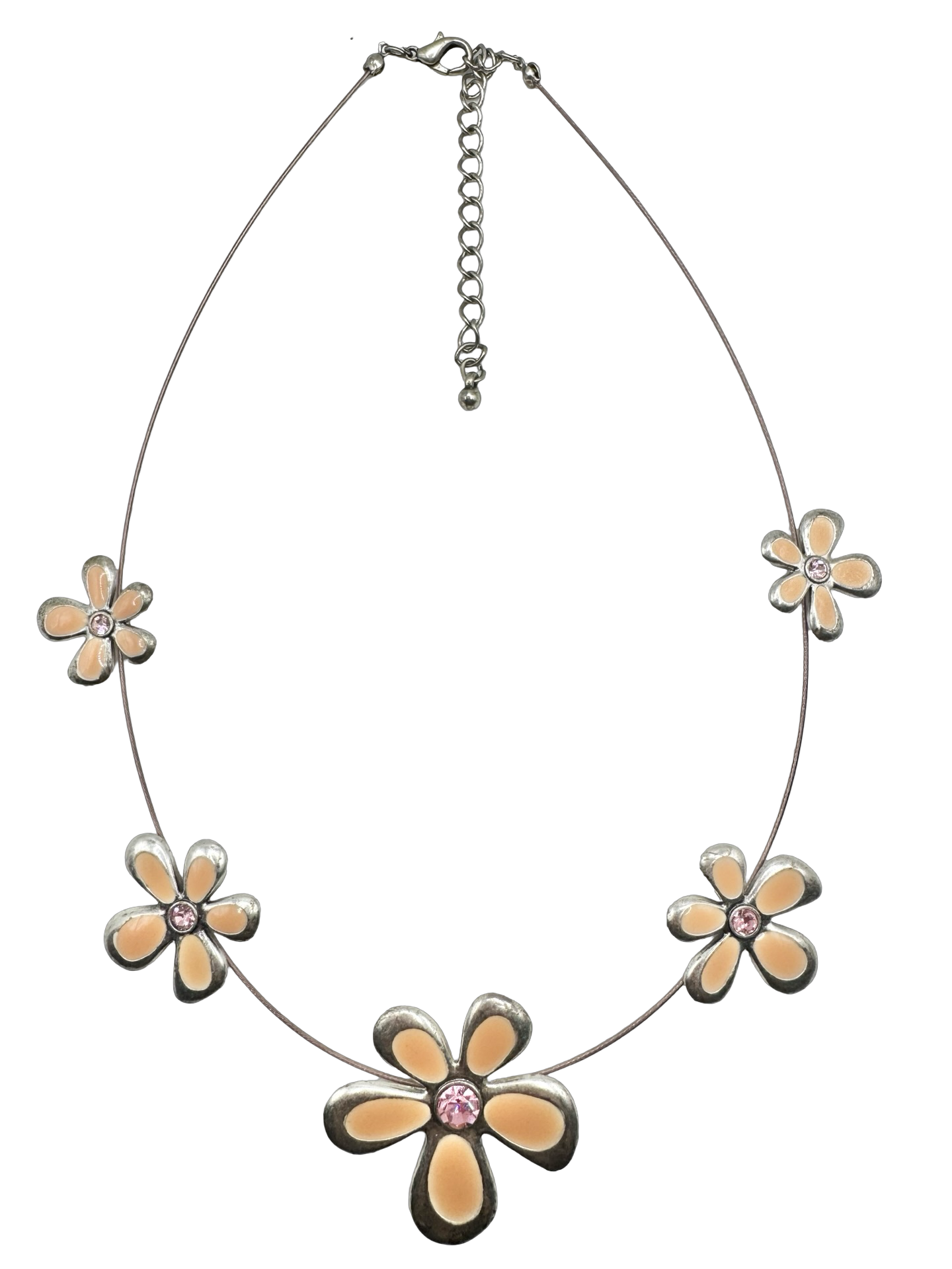 Vintage Y2K Peach Daisy Necklace