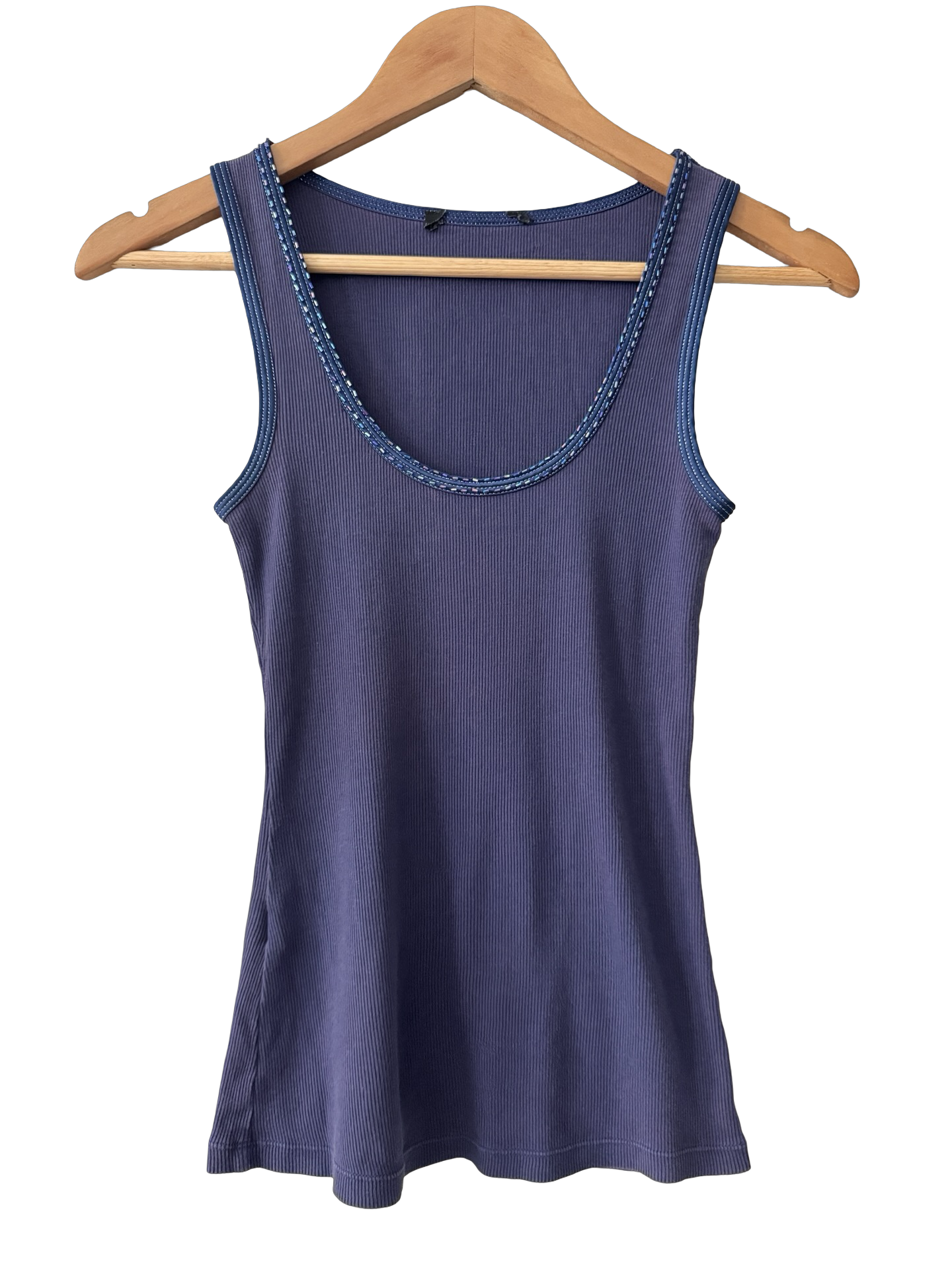 Vintage Y2K Indigo Beaded Hour Tank (M)