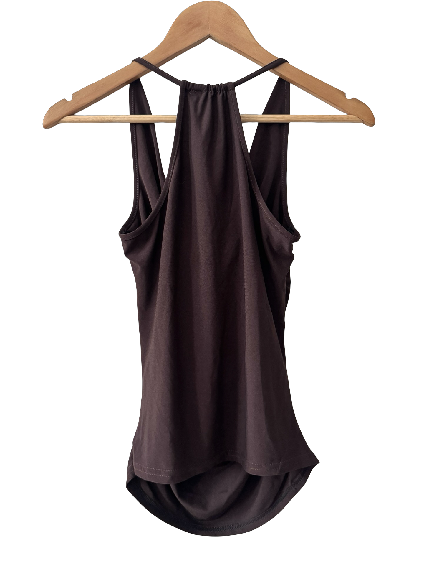 Vintage Y2K Parisian Espresso Liquid Cowl Top (S/M)