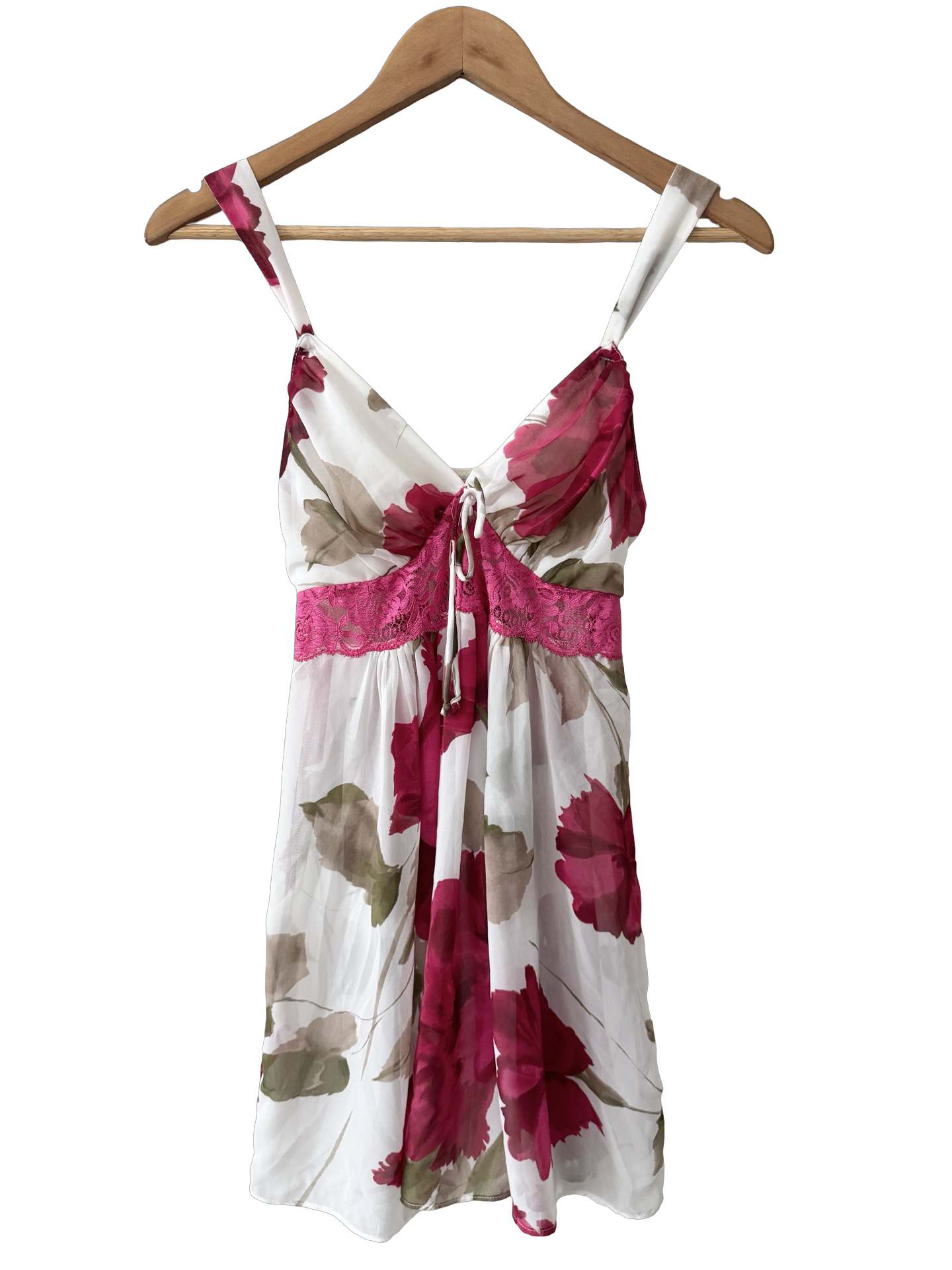 Vintage Y2K Raspberry Bloom Babydoll Mini Slip (M)