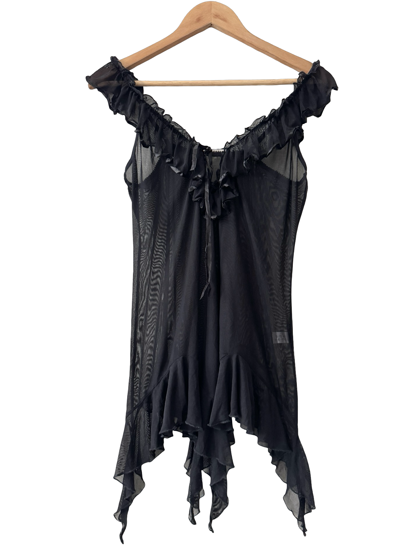 Vintage Y2K Midnight Sheer Fairy Top (M)