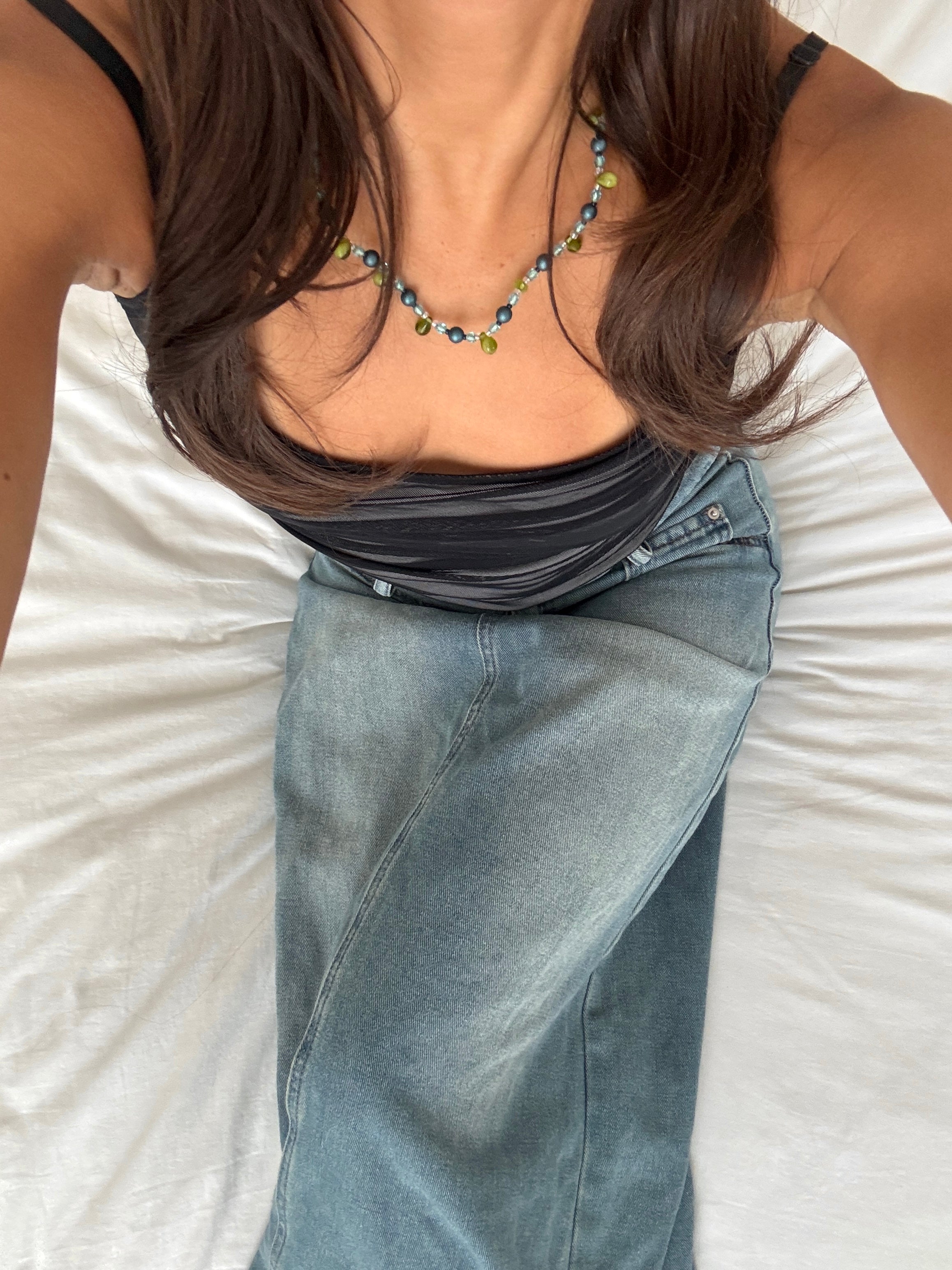 Vintage Seaglass Lagoon Beaded Necklace