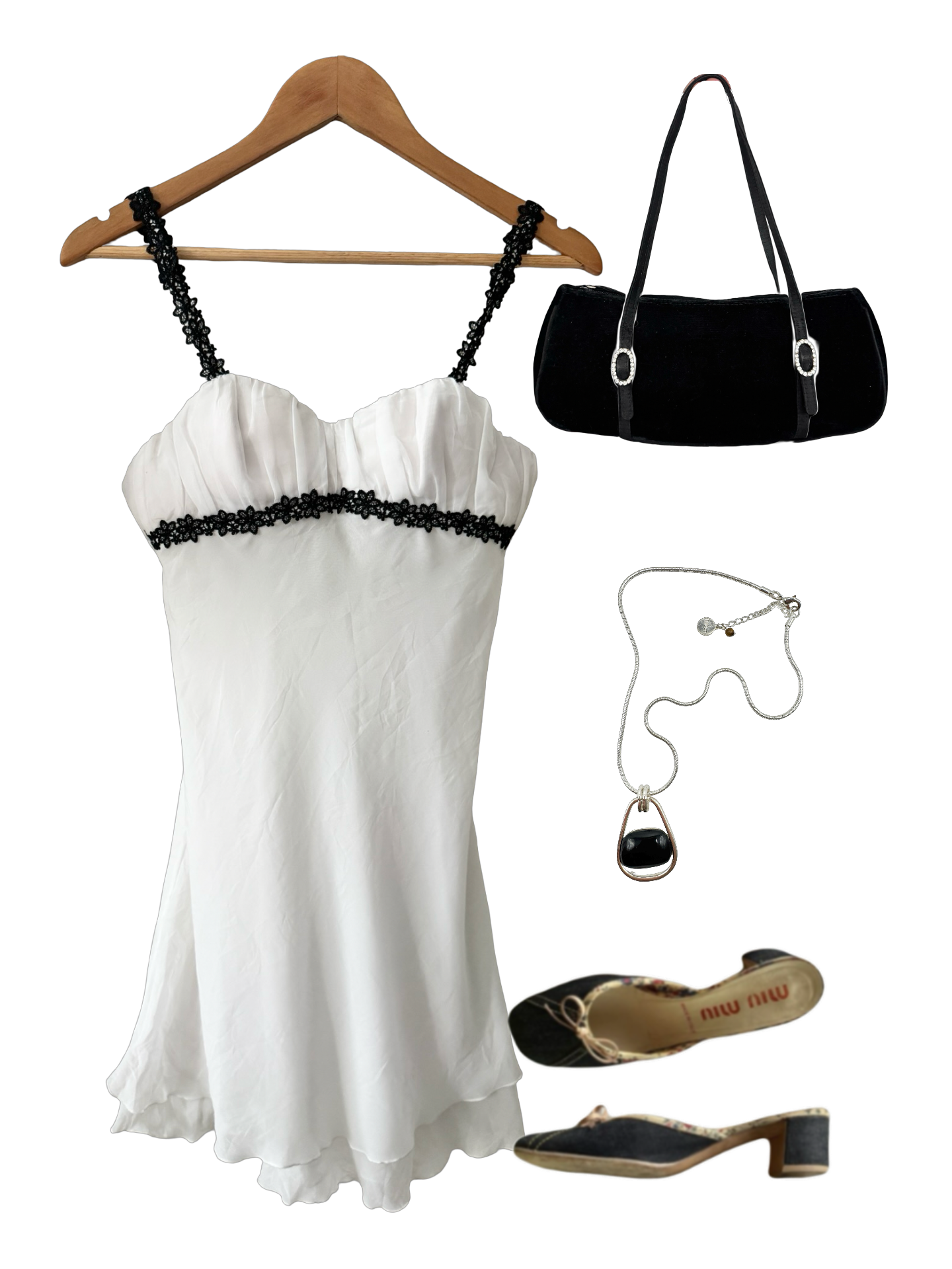 Vintage Y2K Moonlight Contrast Slip Dress (S)
