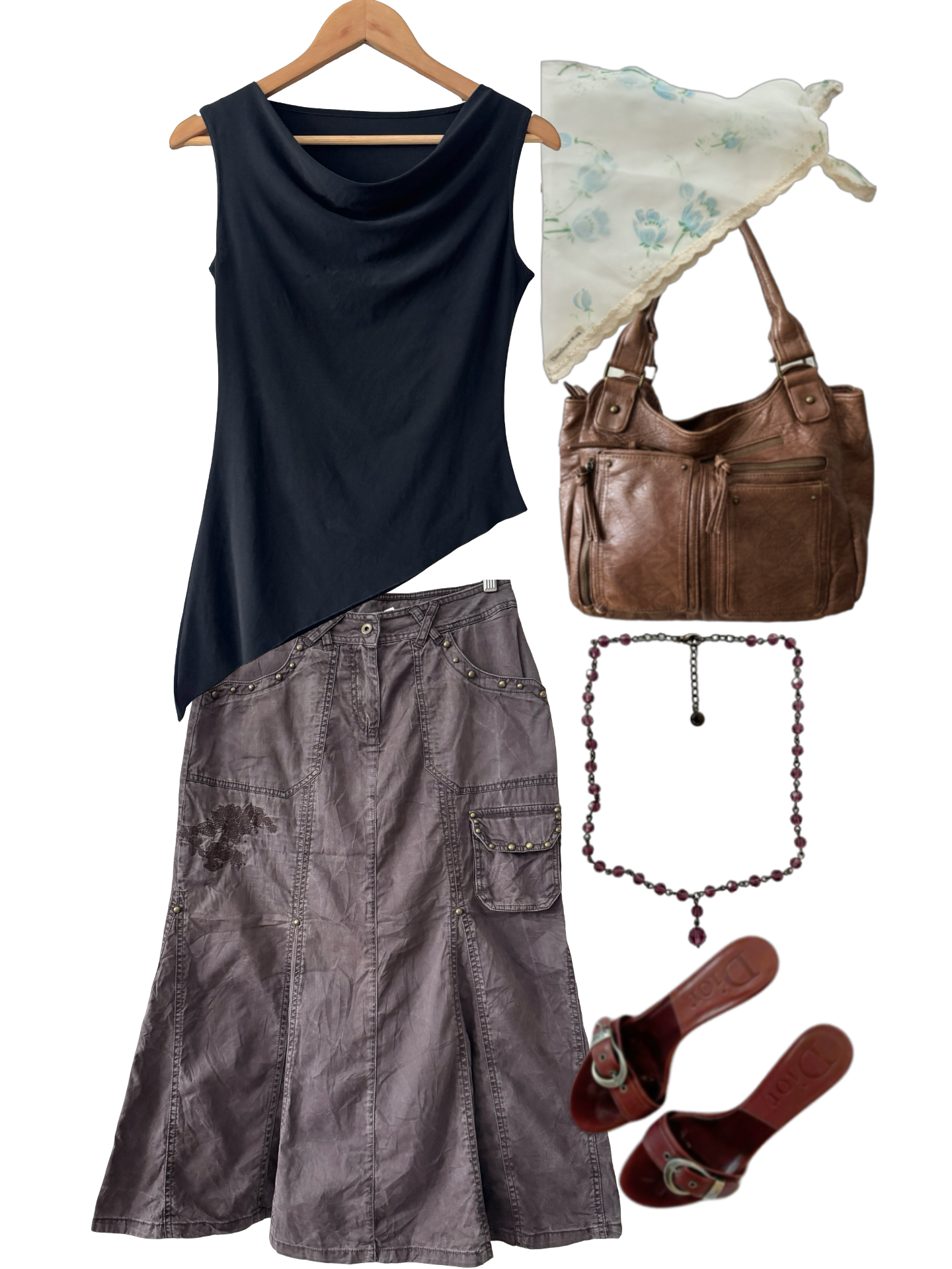 Vintage Y2K After Dark Asymmetrical Top (M)