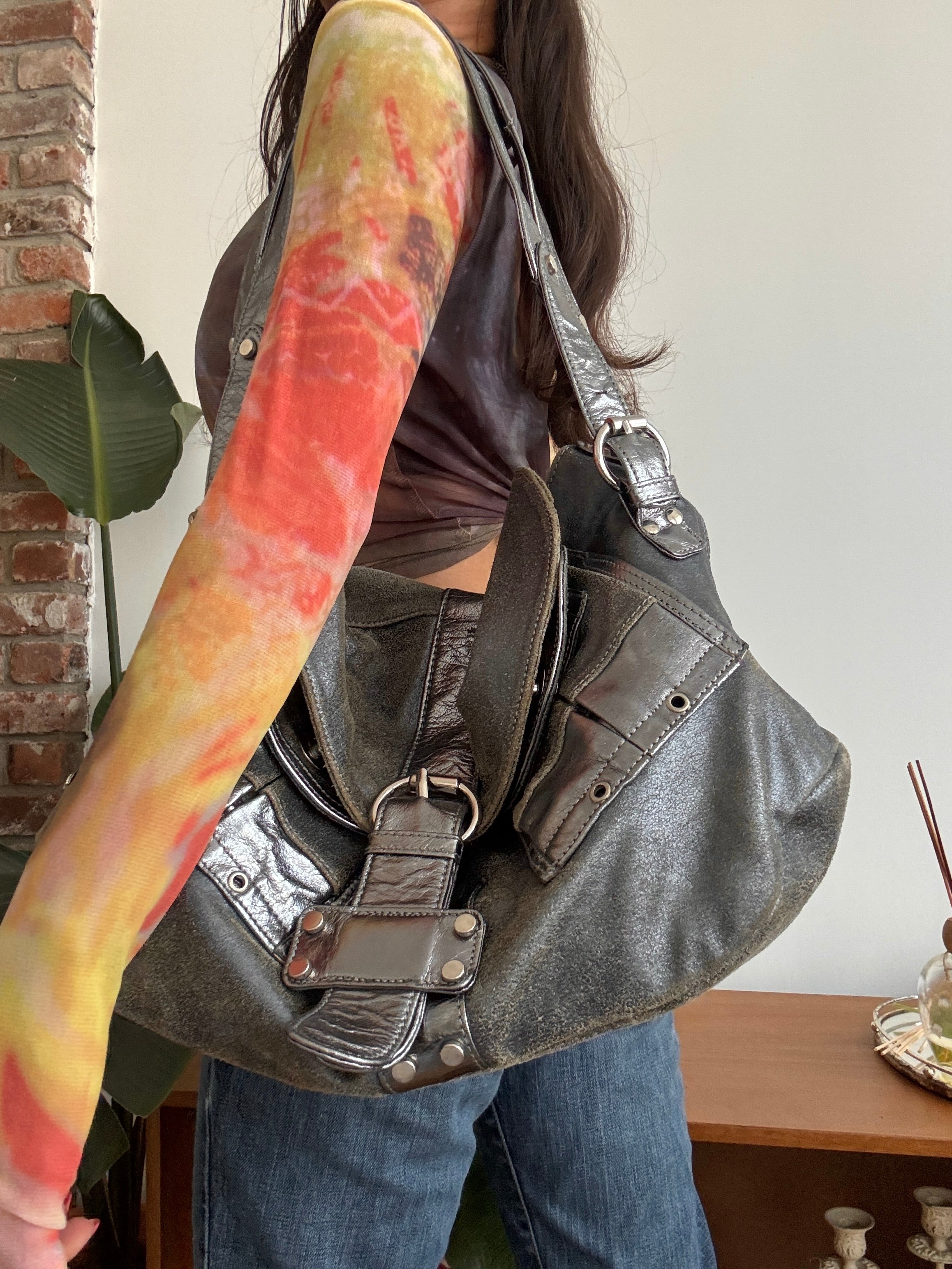 Vintage 90s Leather Tano It-Girl Slouch Bag