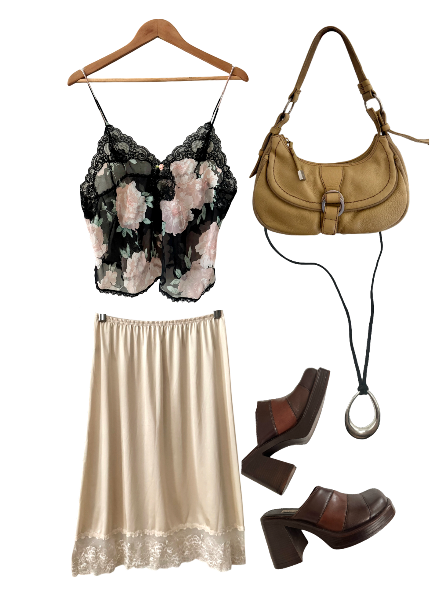 Vintage 90s Midnight Bloom Lace Cami (M)