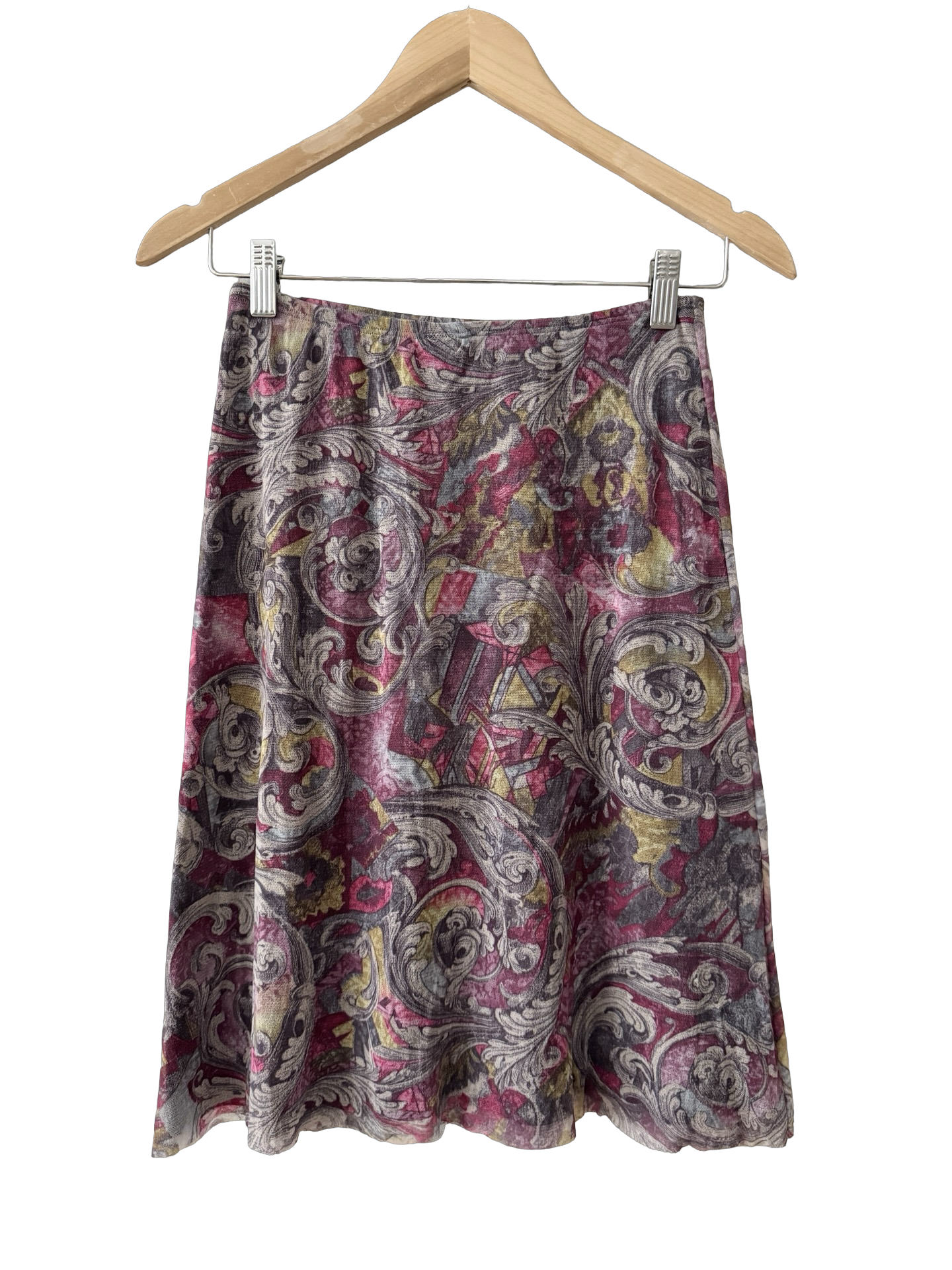 Vintage 90s Gauzy Paisley Midi Skirt (XS)