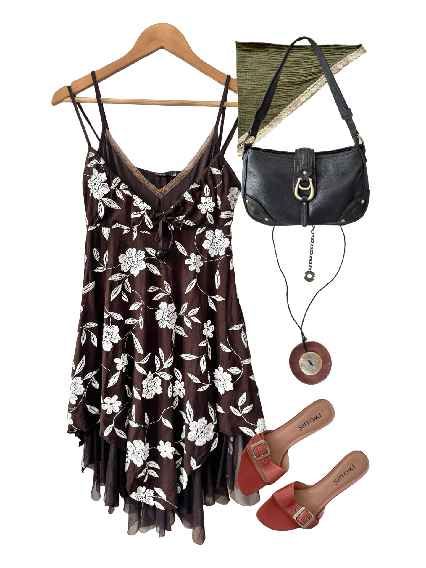 Vintage Y2K Cocoa Blossom Dress (M/L)