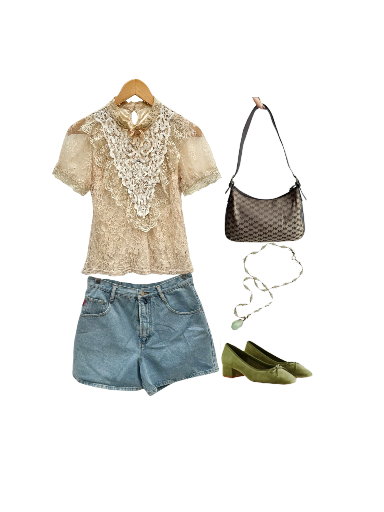 Vintage 80s Edwardian Lace Poet Blouse (S)