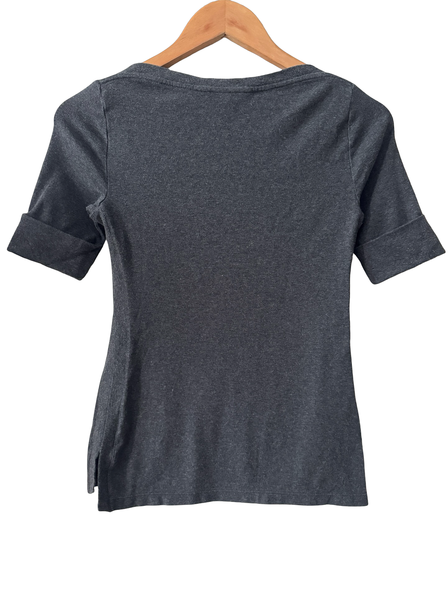 Vintage Y2K Ralph Lauren Charcoal Cuffed Sleeve Top (S)