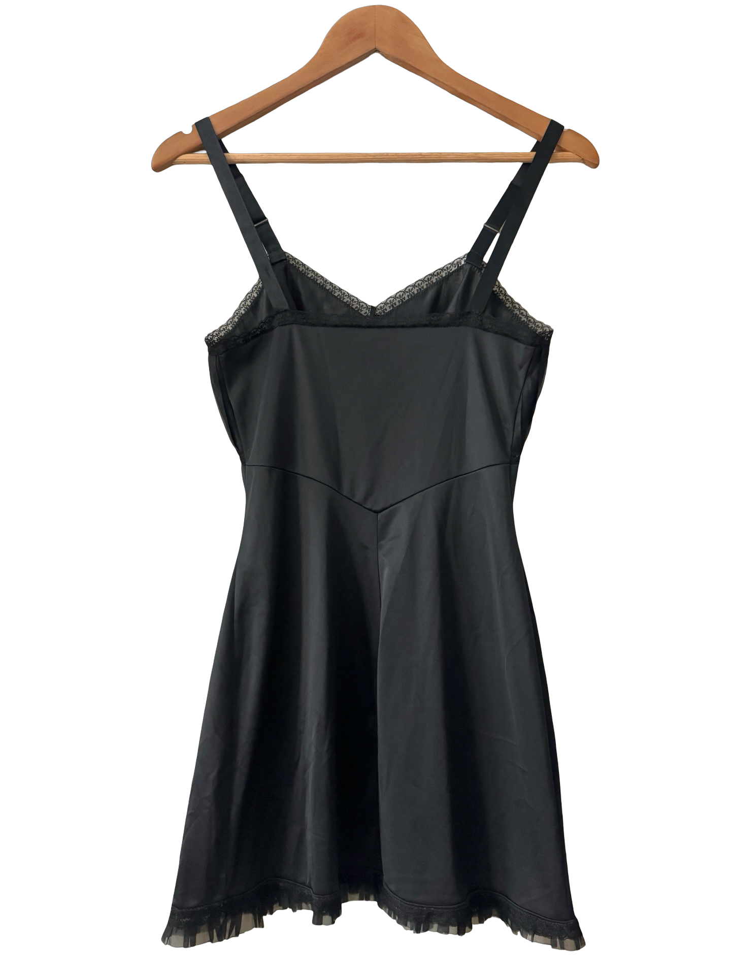 Vintage 80s Midnight Pleated Mini Slip (XS-S)