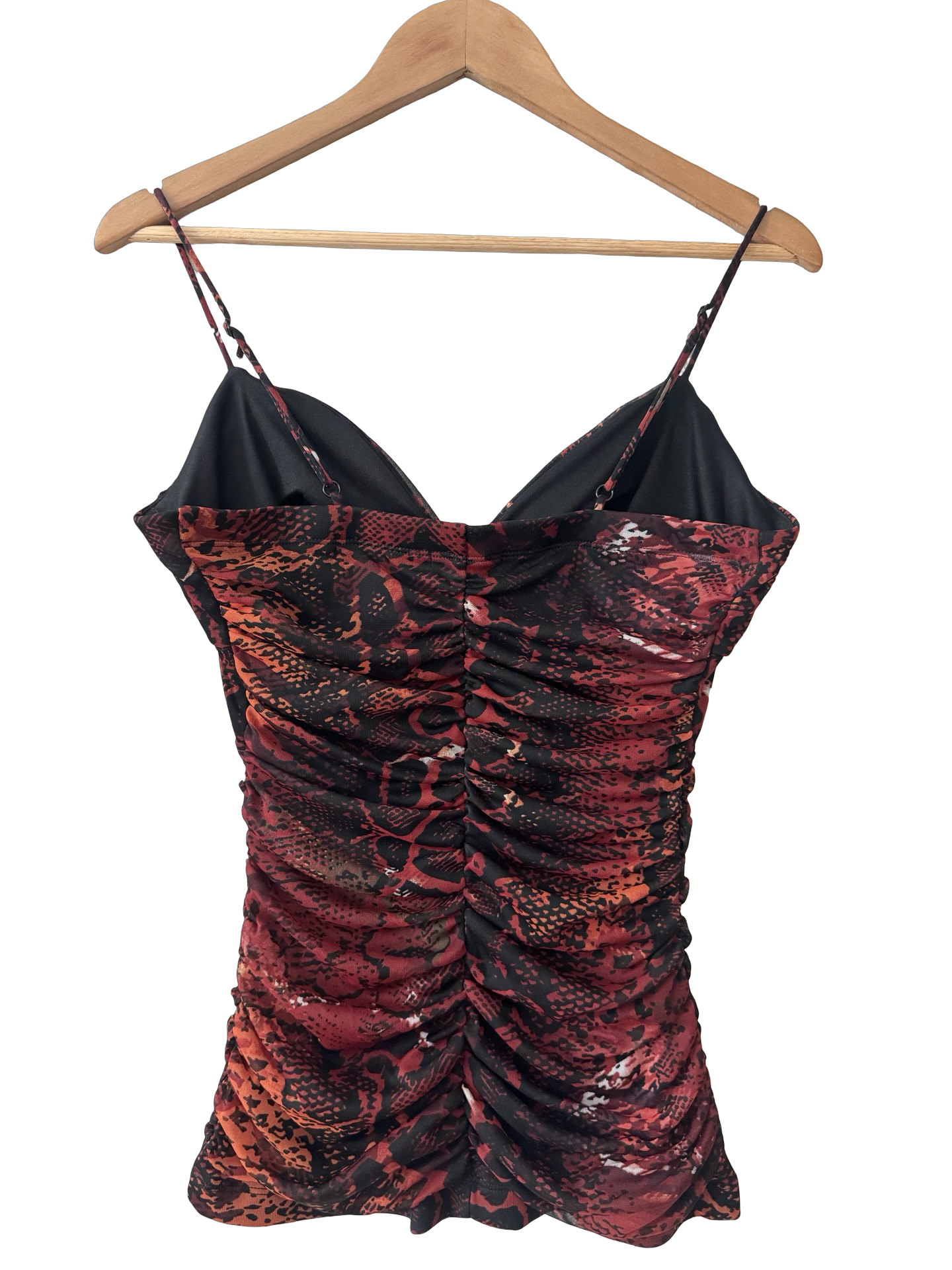 Vintage Y2K Ember Python Ruched Camisole (M)
