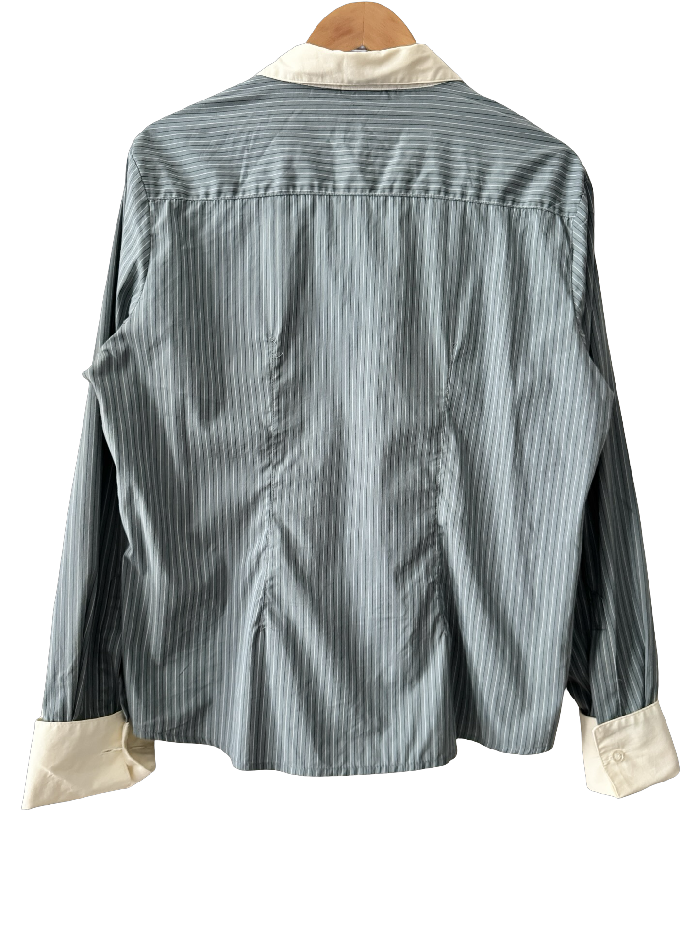 Vintage 90s Powder Blue Pinstripe Shirt (L)