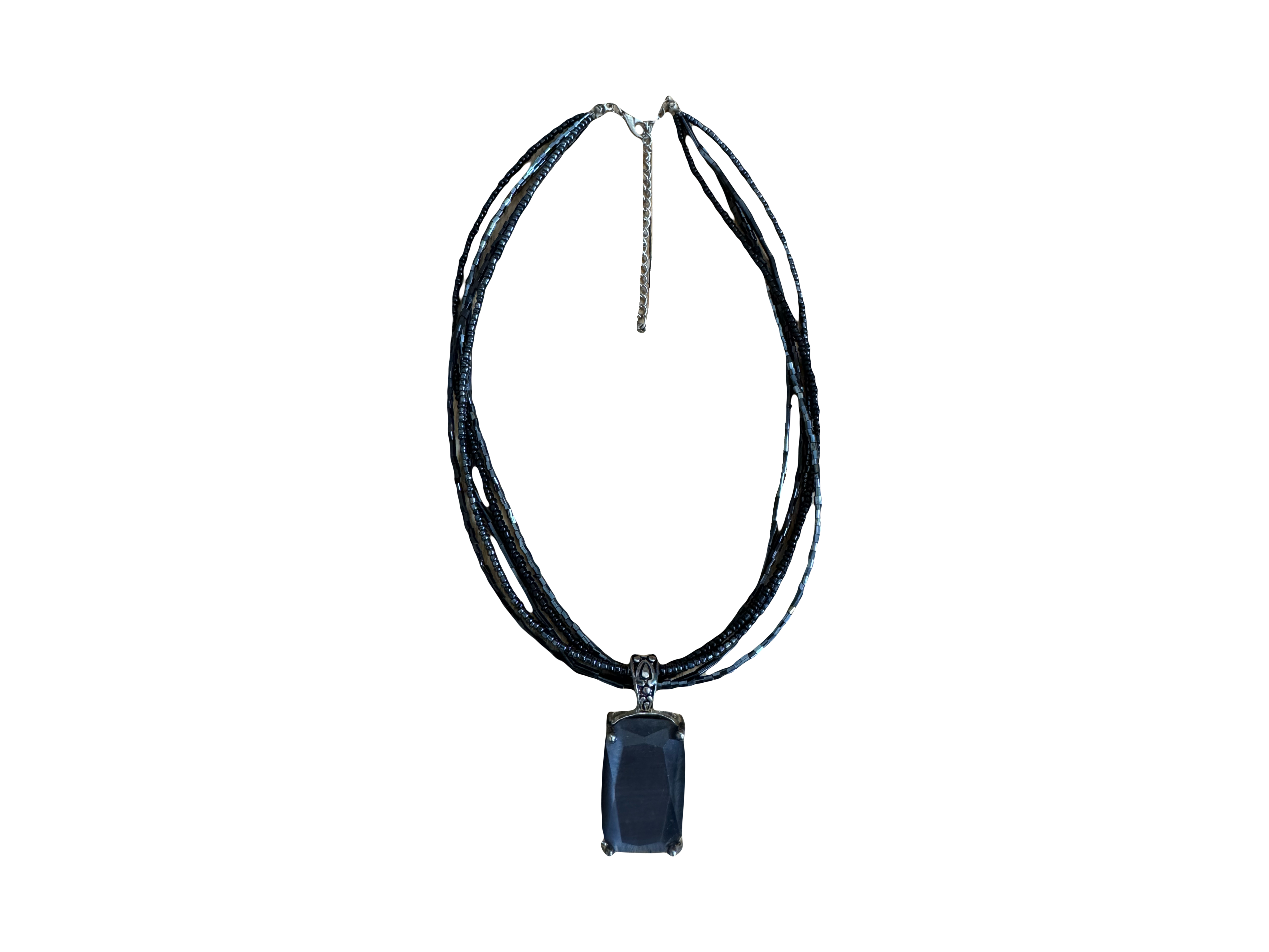 Midnight Moonstone Corded Choker
