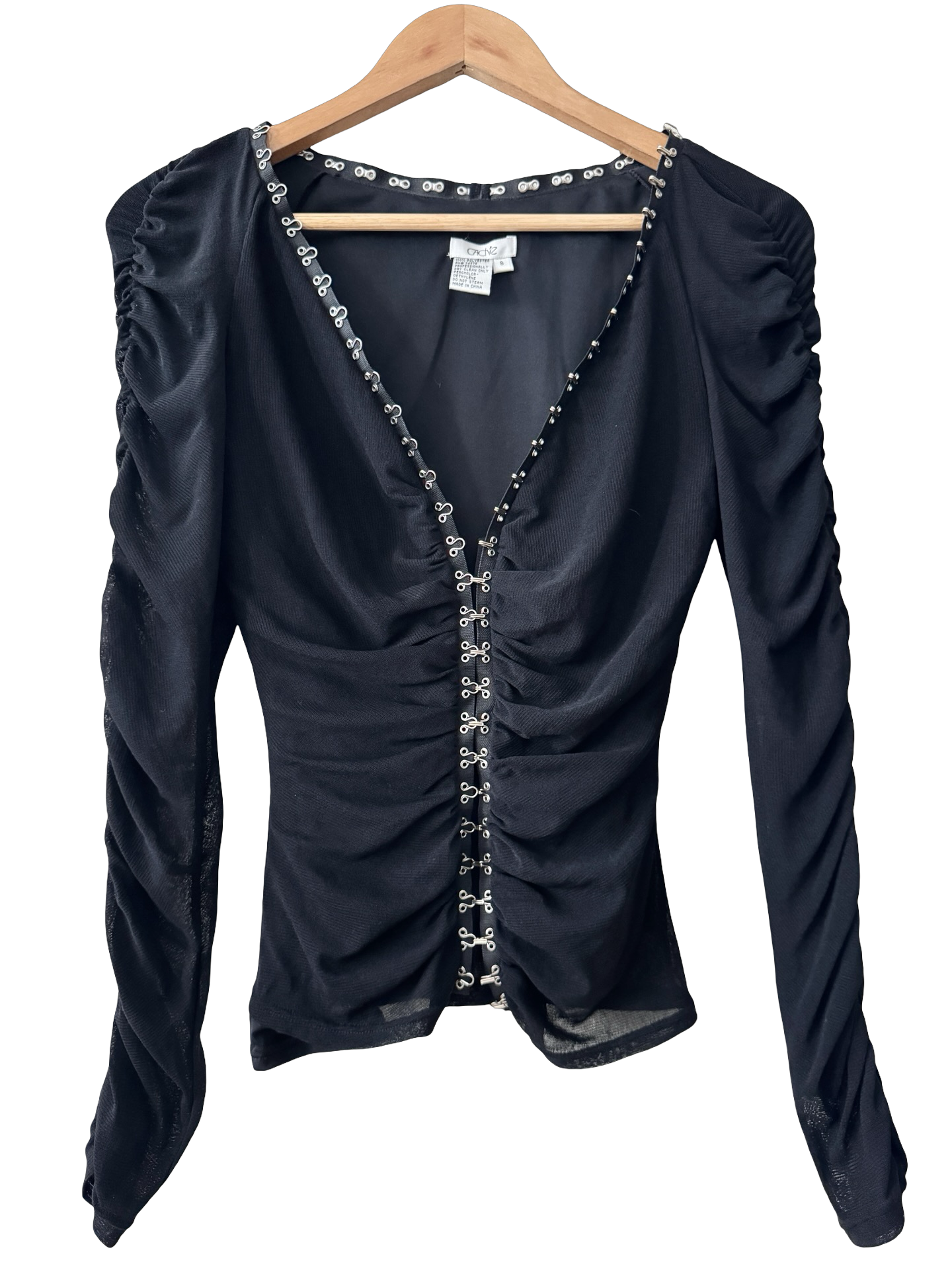 Vintage Y2K Cache After Hours Hook & Eye Mesh Top (S/M)