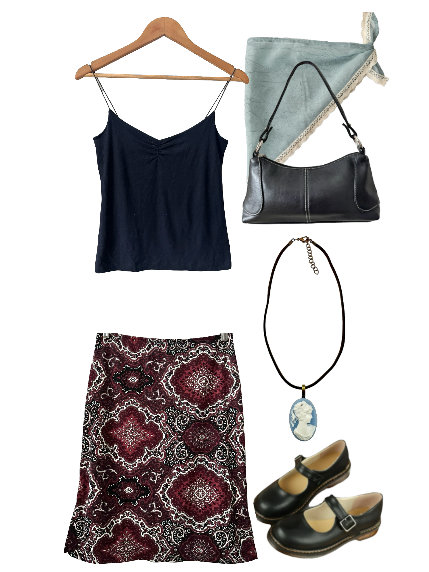 Vintage Y2K City Girl Minimal Midi Skirt (S-M)
