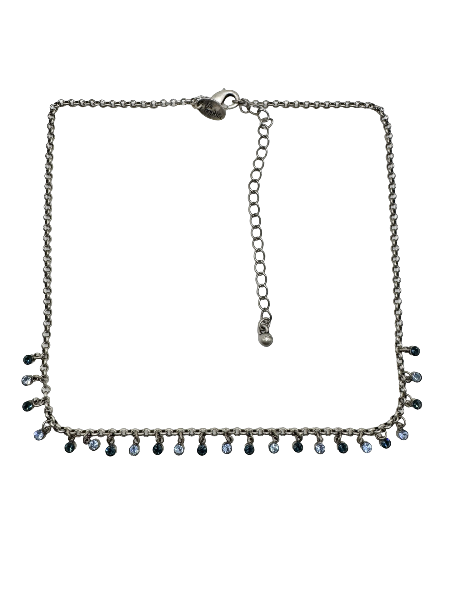 Vintage Bluebell Charm Crystal Choker Necklace