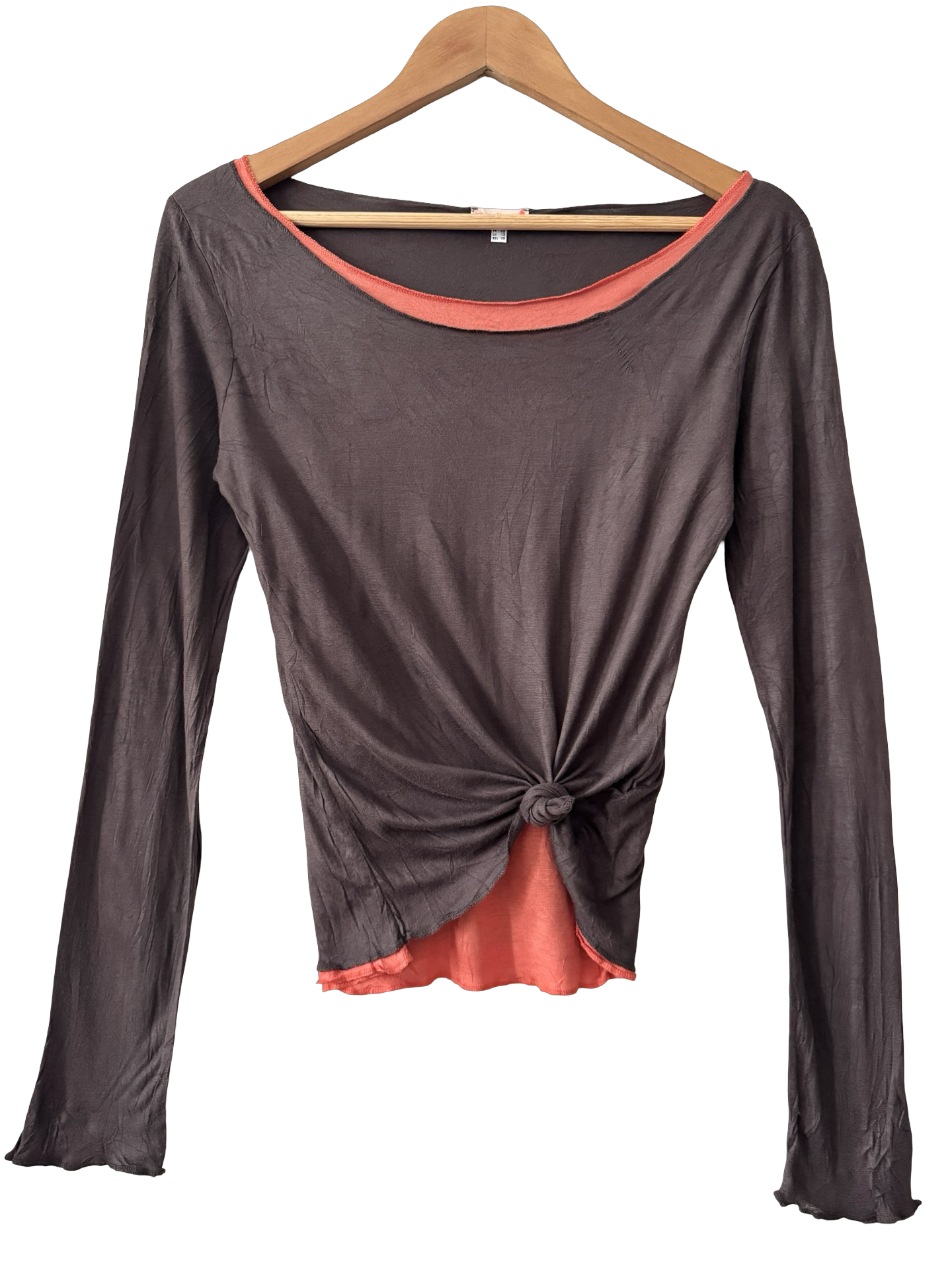 Vintage Y2K French Chocolate Layered Knot Top (M)
