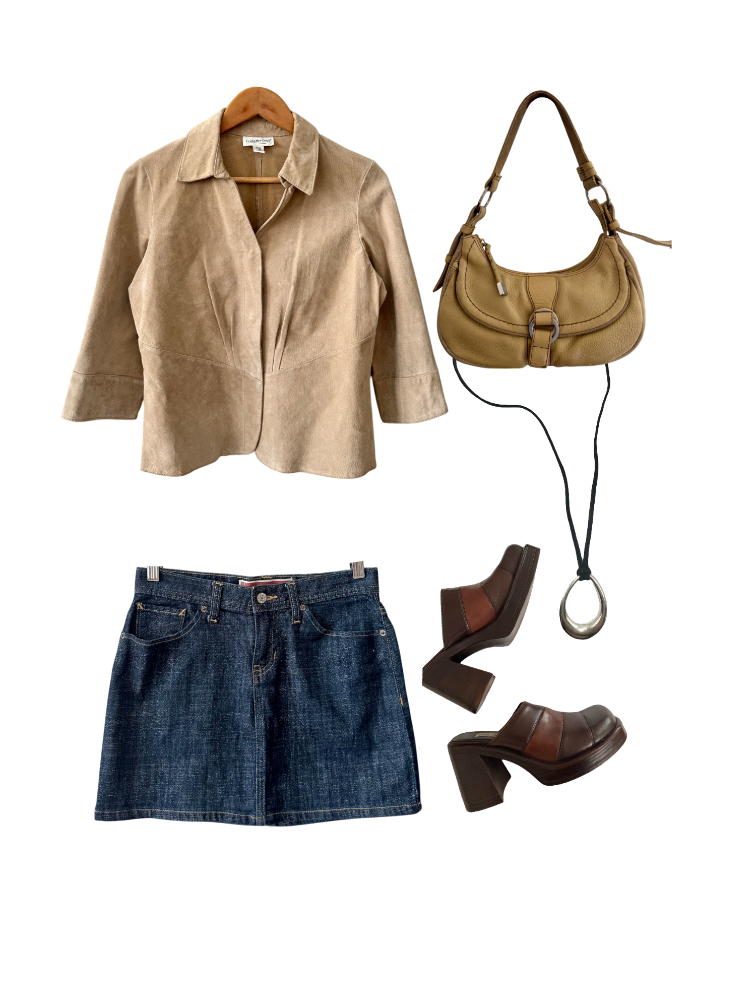 Vintage Y2K Toffee Suede Snap Jacket (S)