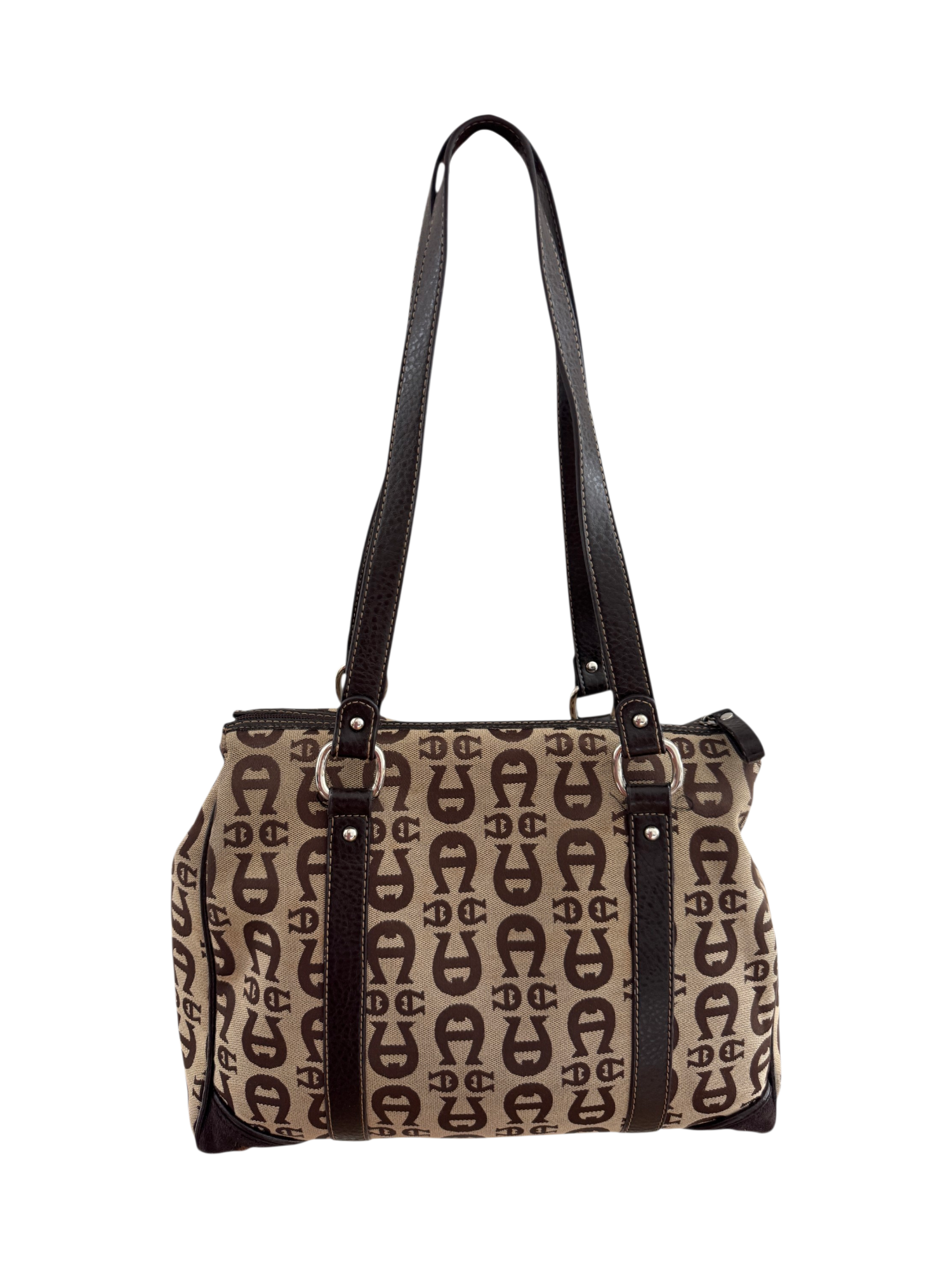 Vintage Y2K Monogram Canvas Buckle Shoulder Bag