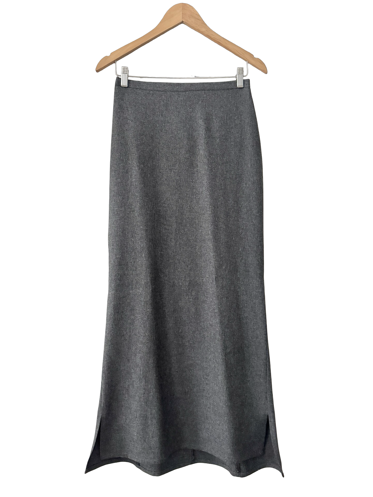 Vintage 90s Charcoal Minimalist Maxi Skirt (S)