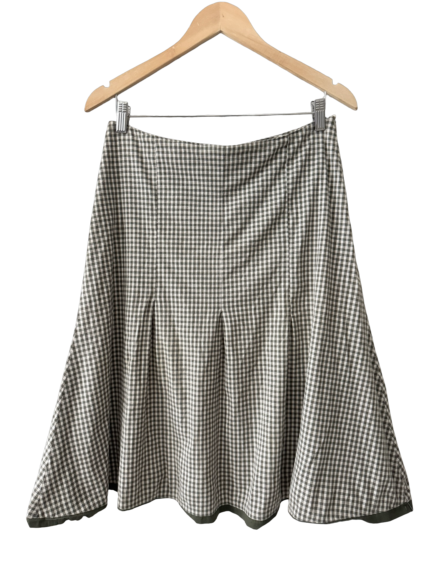 Vintage Y2K Gingham Picnic Midi Skirt (M)