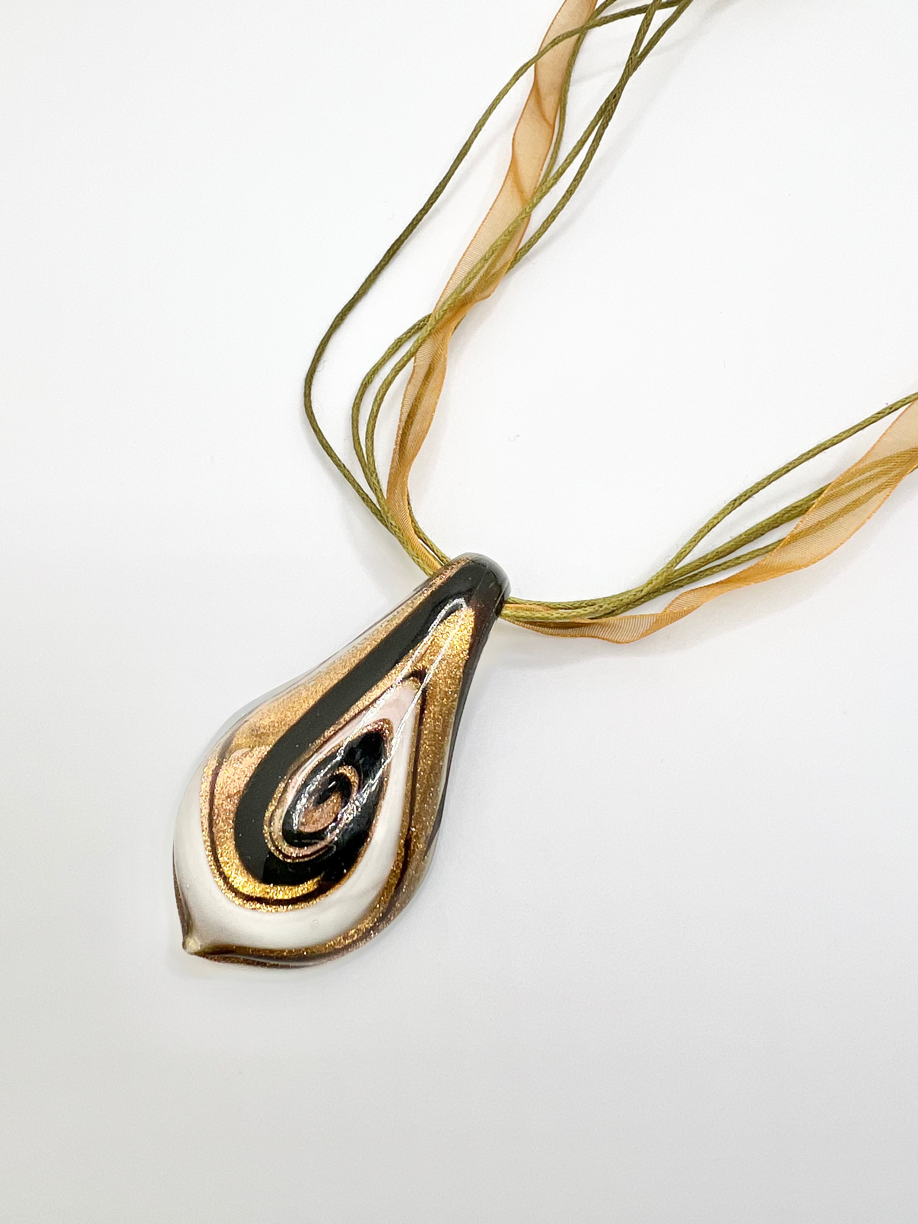 Mixed Cord Swirl Pendant Necklace