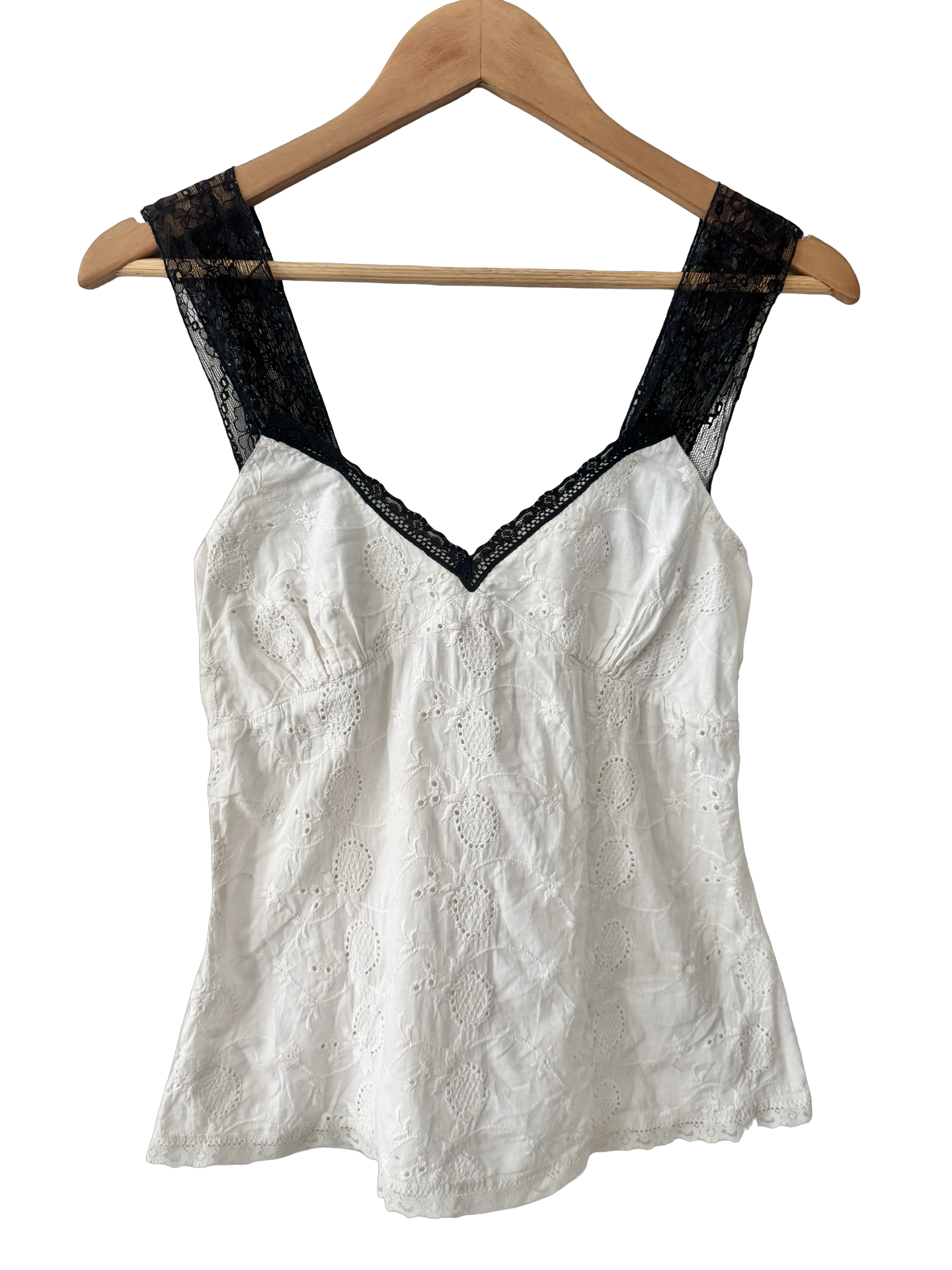 Vintage 90s French Riviera Eyelet Cami (S)