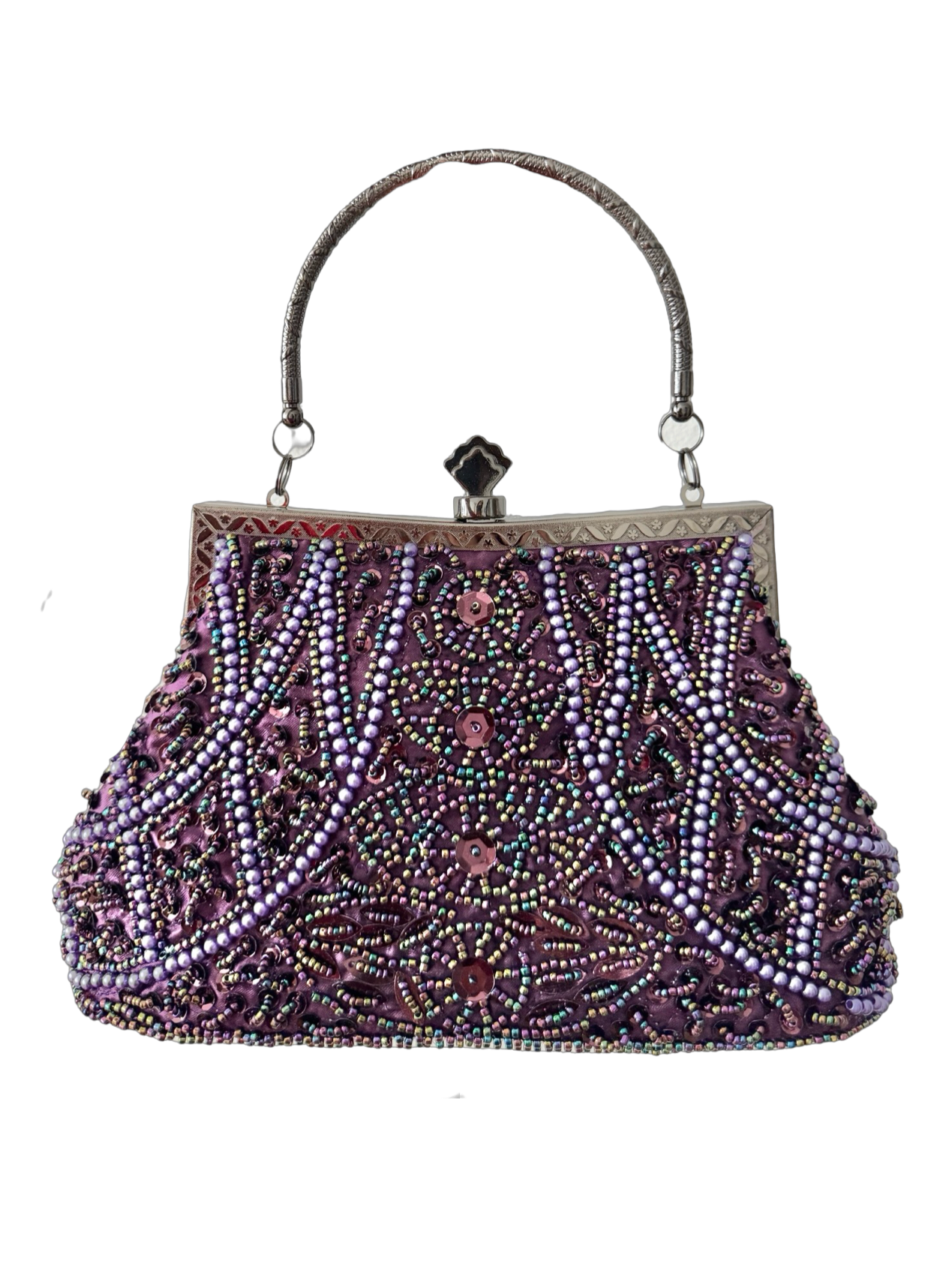 Vintage Amethyst Beaded Evening Bag