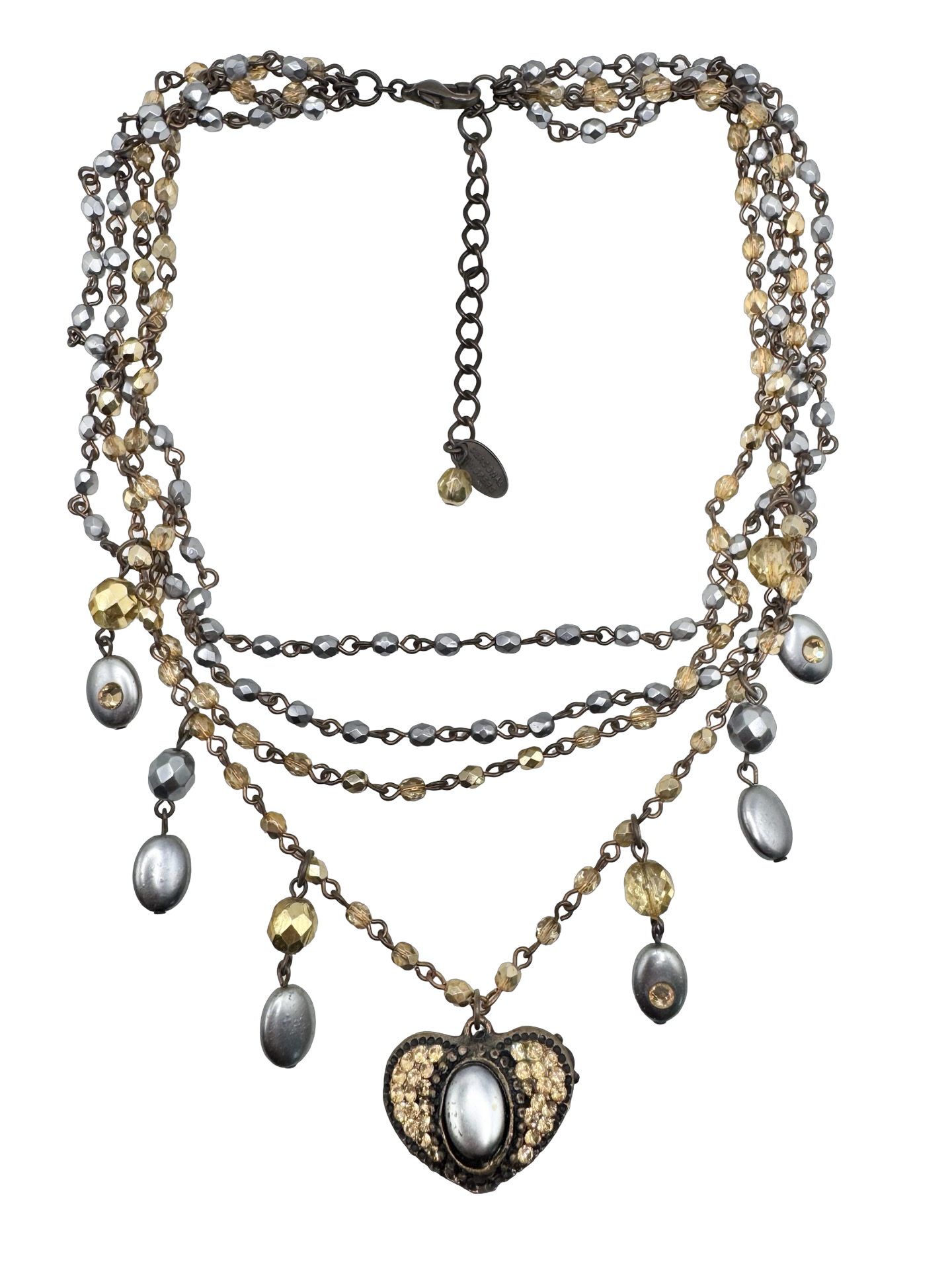 Vintage Champagne Stardust Multi-Strand Necklace