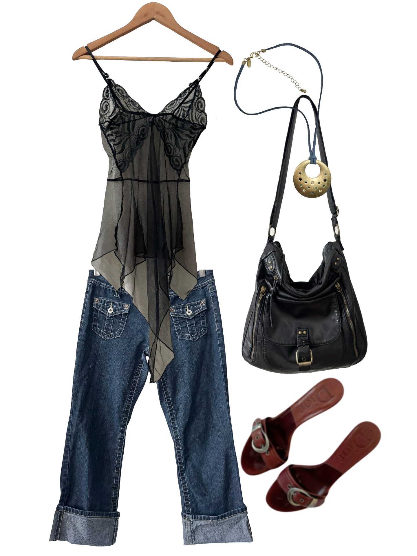 Vintage Y2K Midnight Cobweb Cami (S)