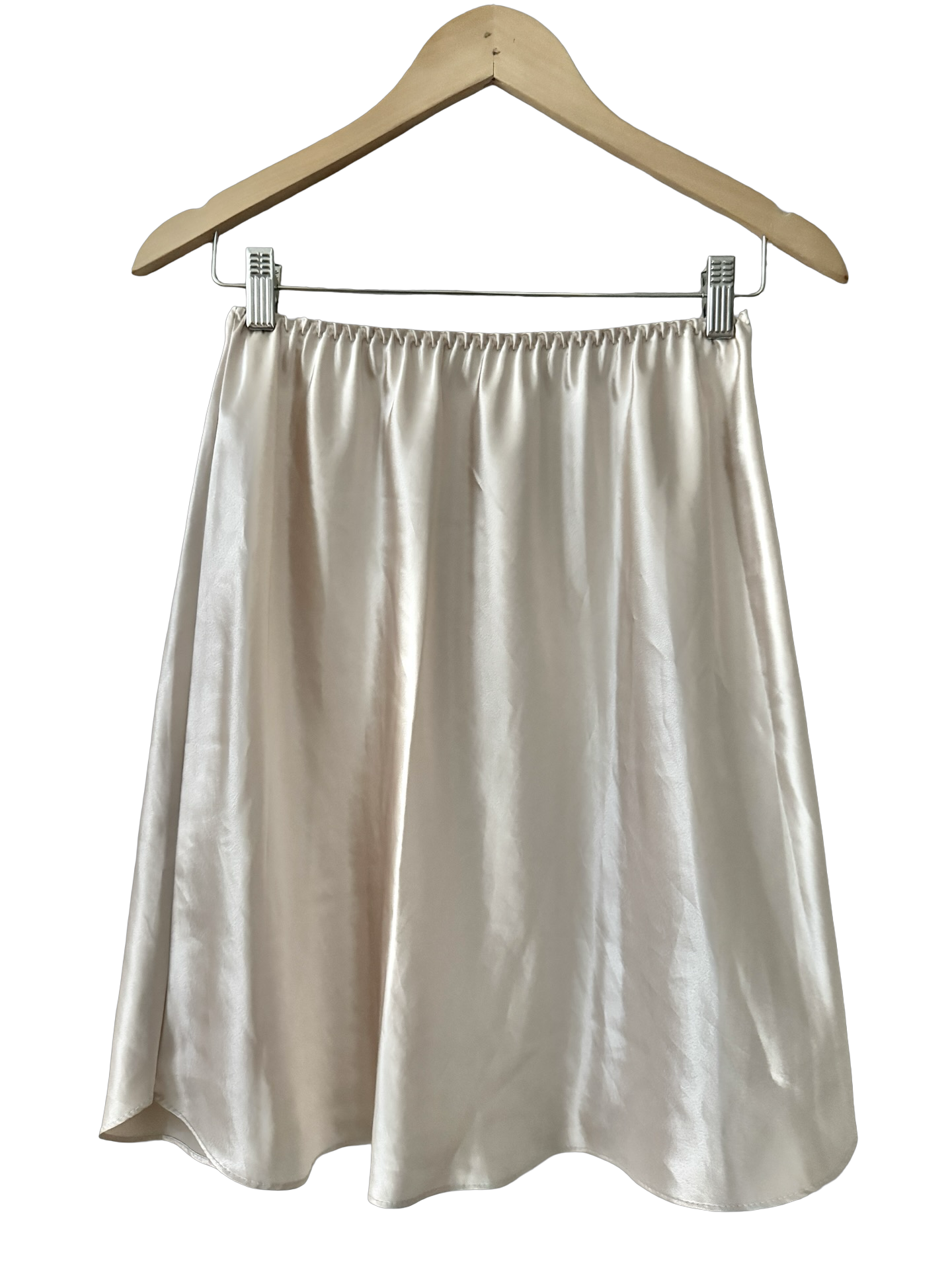 Vintage 60s Champagne Satin Ballet Midi Skirt (S/M)
