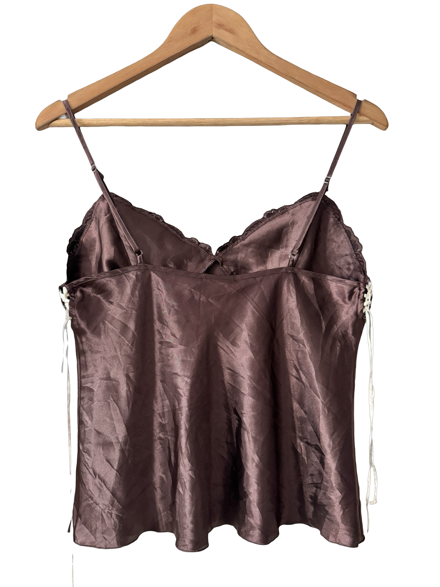 Vintage Y2K Cocoa Side-Lace Cami (M)