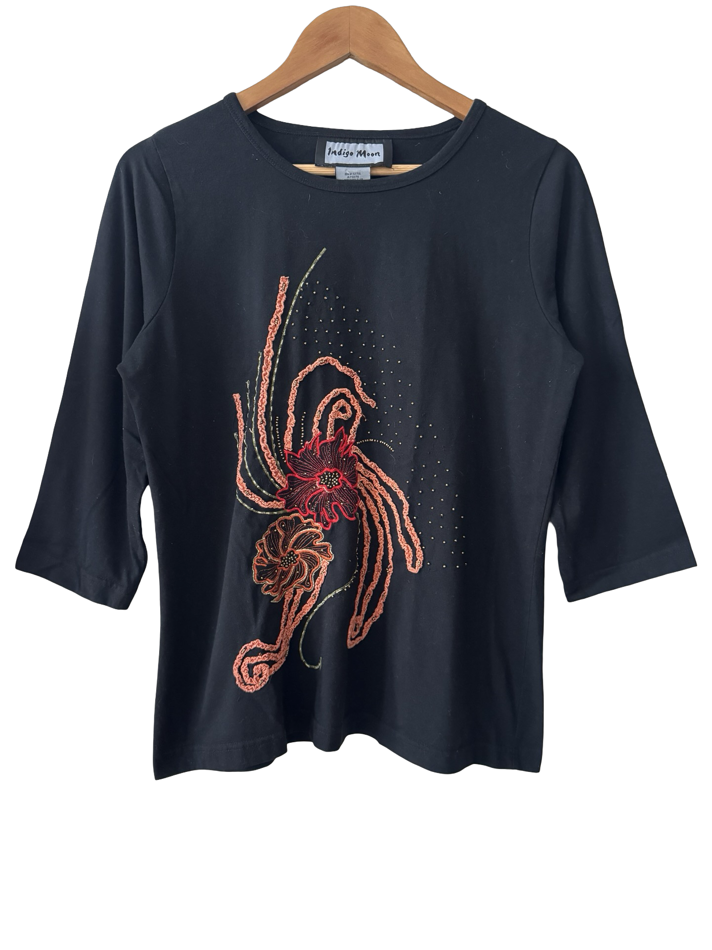 Vintage Y2K Indigo Moon Art Top (M/L)