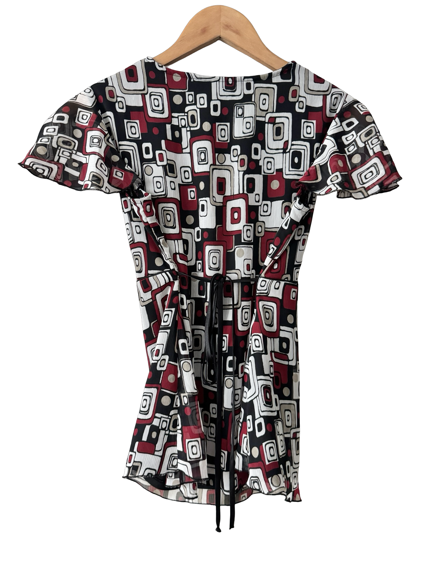 Vintage Y2K Mod Mosaic Flutter Top (M)