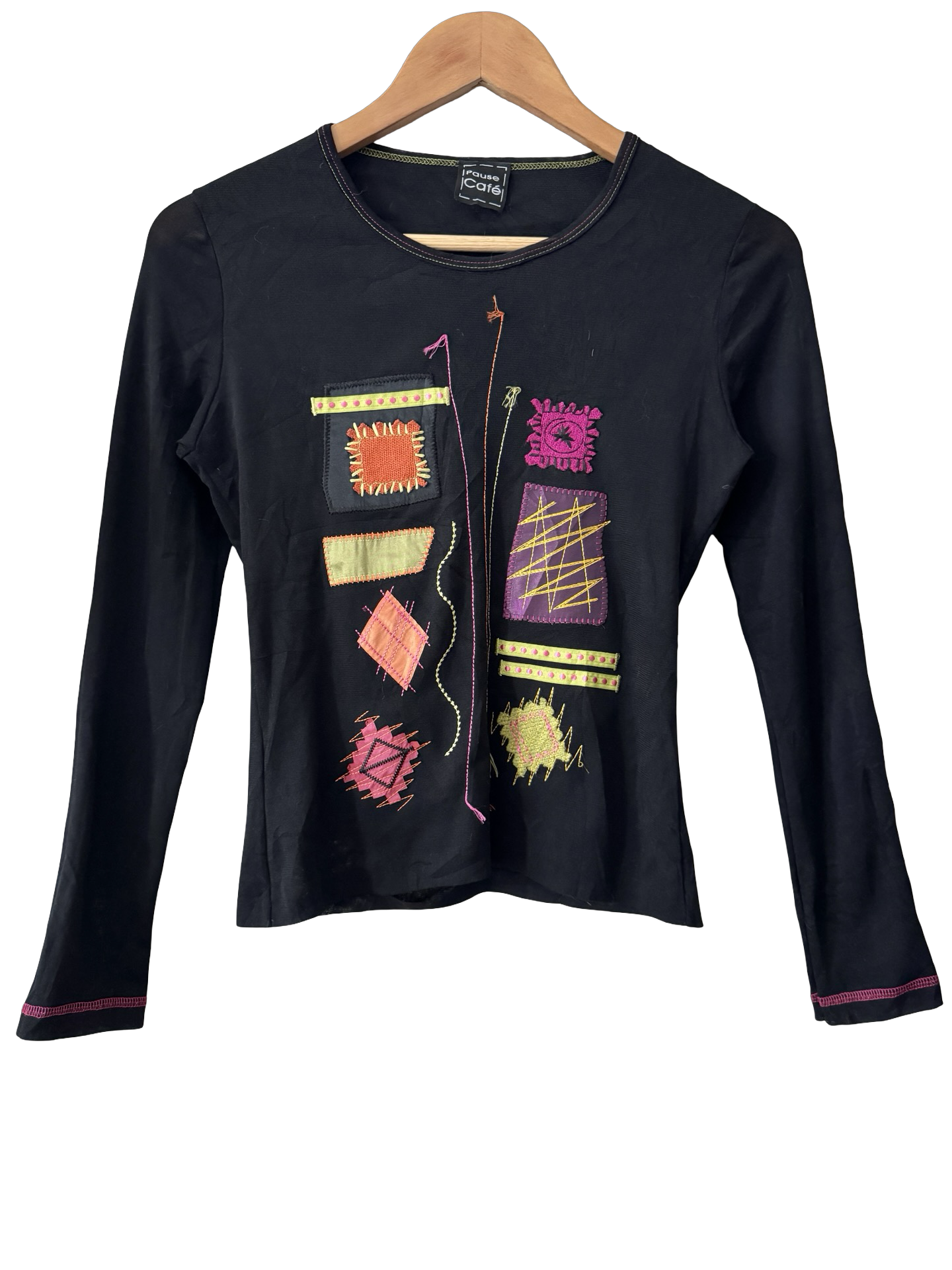 Vintage Y2K Sketchbook Art Mesh Top (S/M)