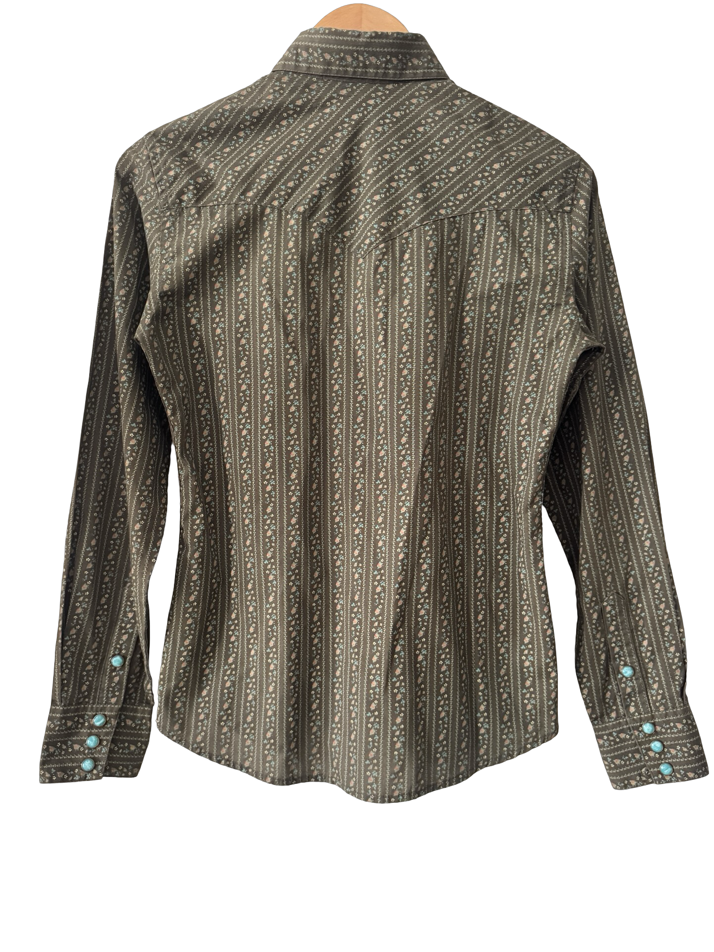Vintage 90s Turquoise Button Western Shirt (M)