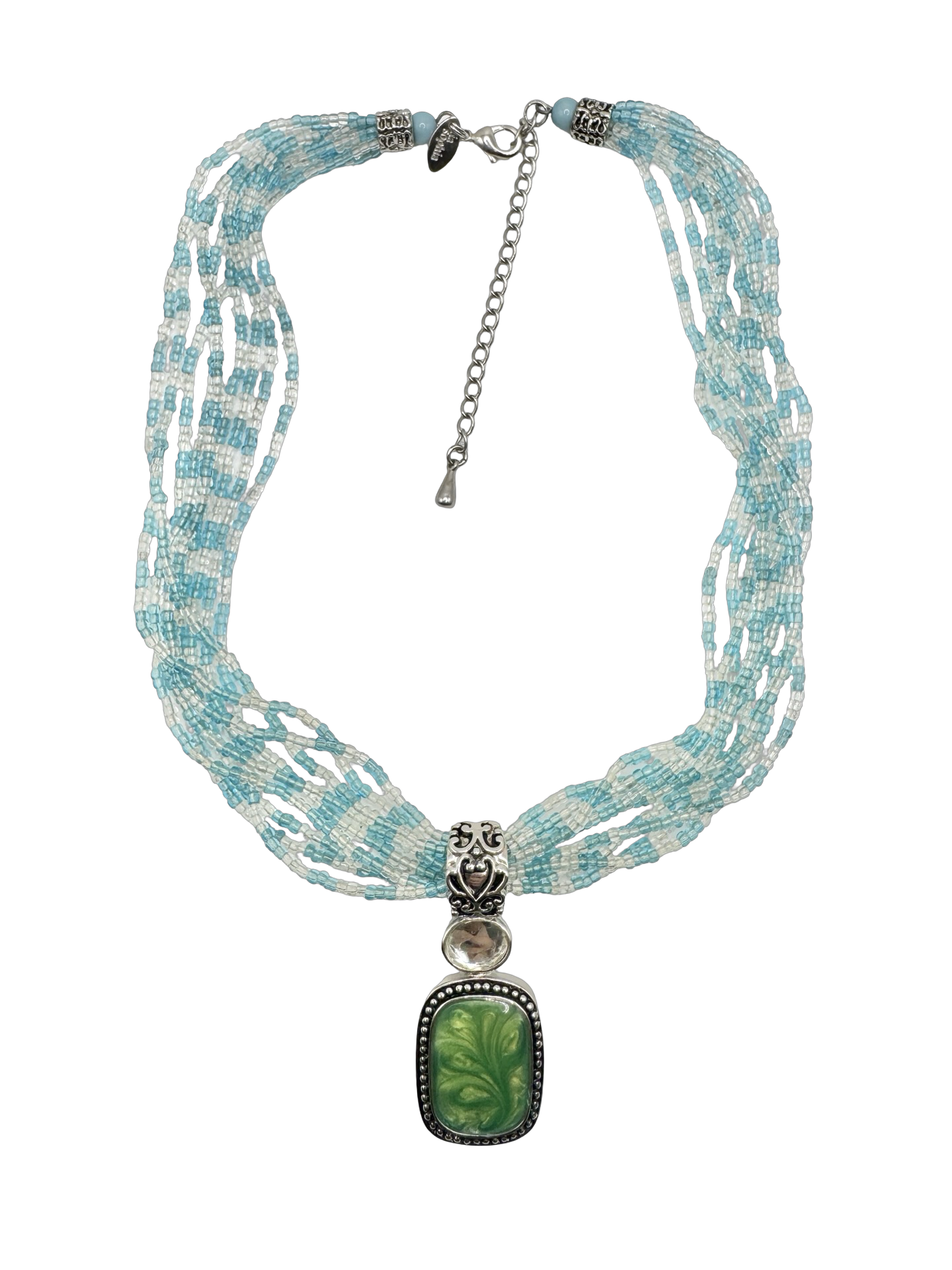 Vintage Ice Princess Beaded Collar Necklace