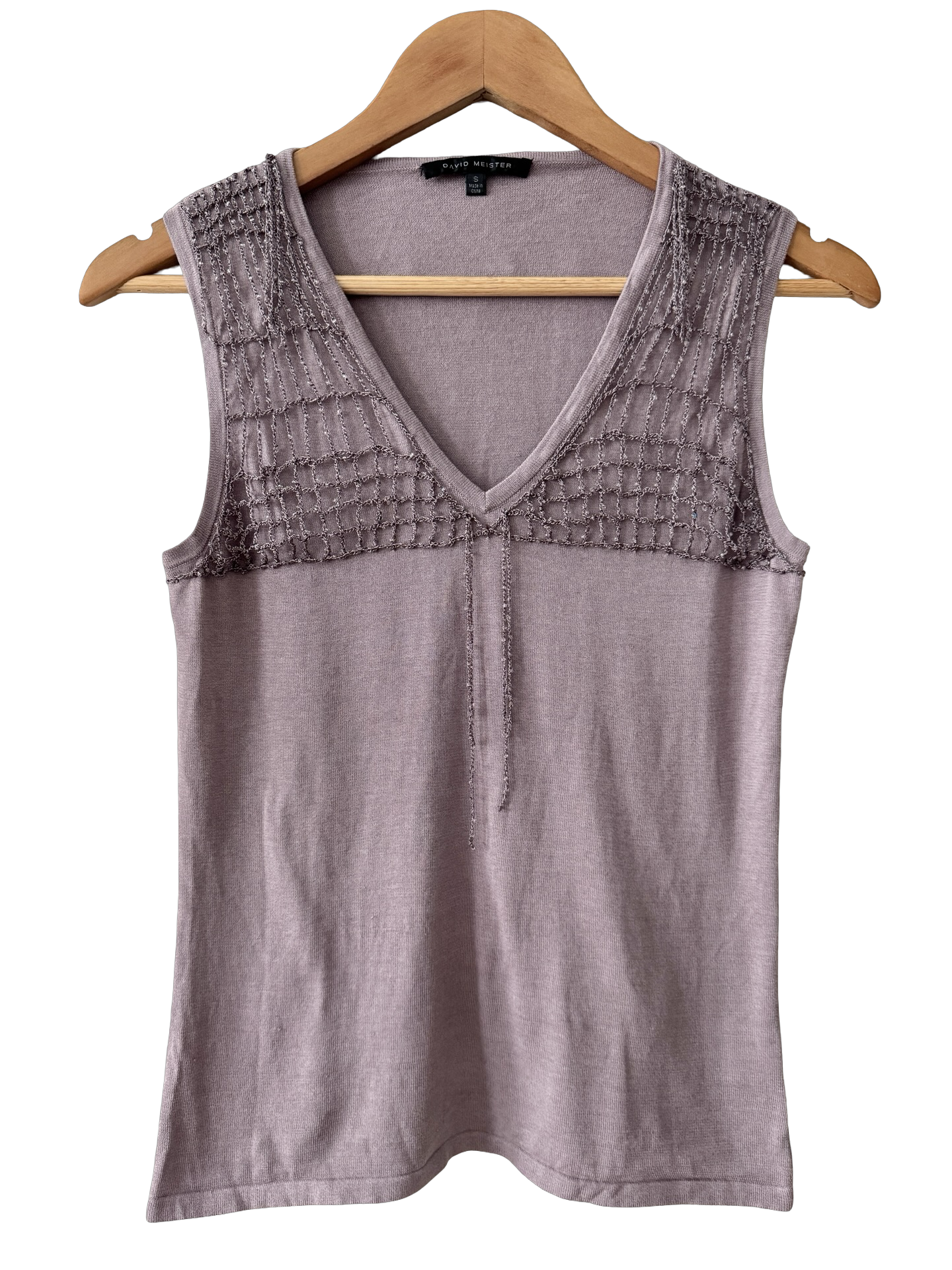Vintage 90s Tassels Mauve Knit Top (S/M)