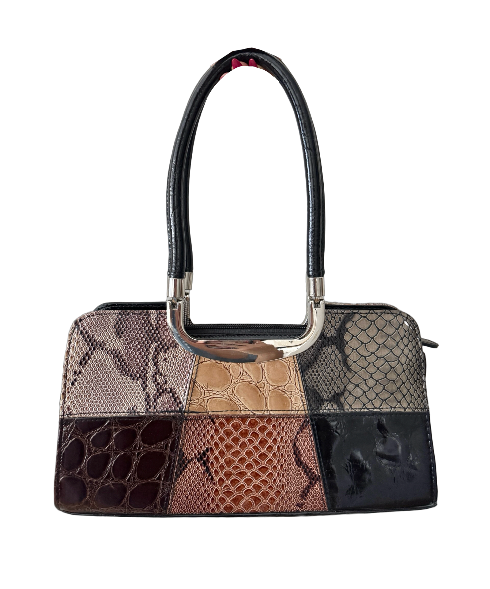 Vintage 90s NY Mixed-Texture Patchwork Bag