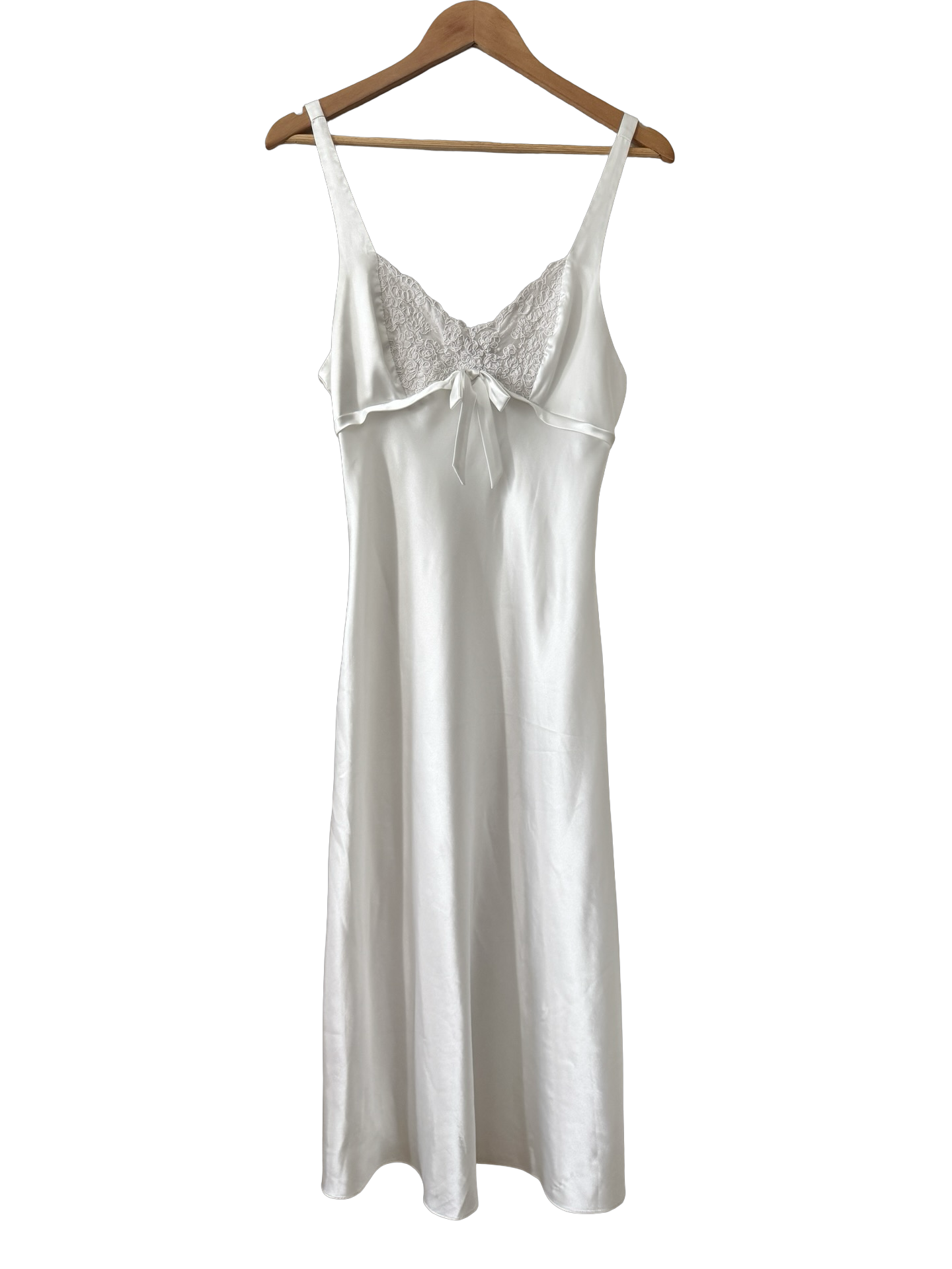 Vintage Y2K Ivory Slinky Slip Dress (M)