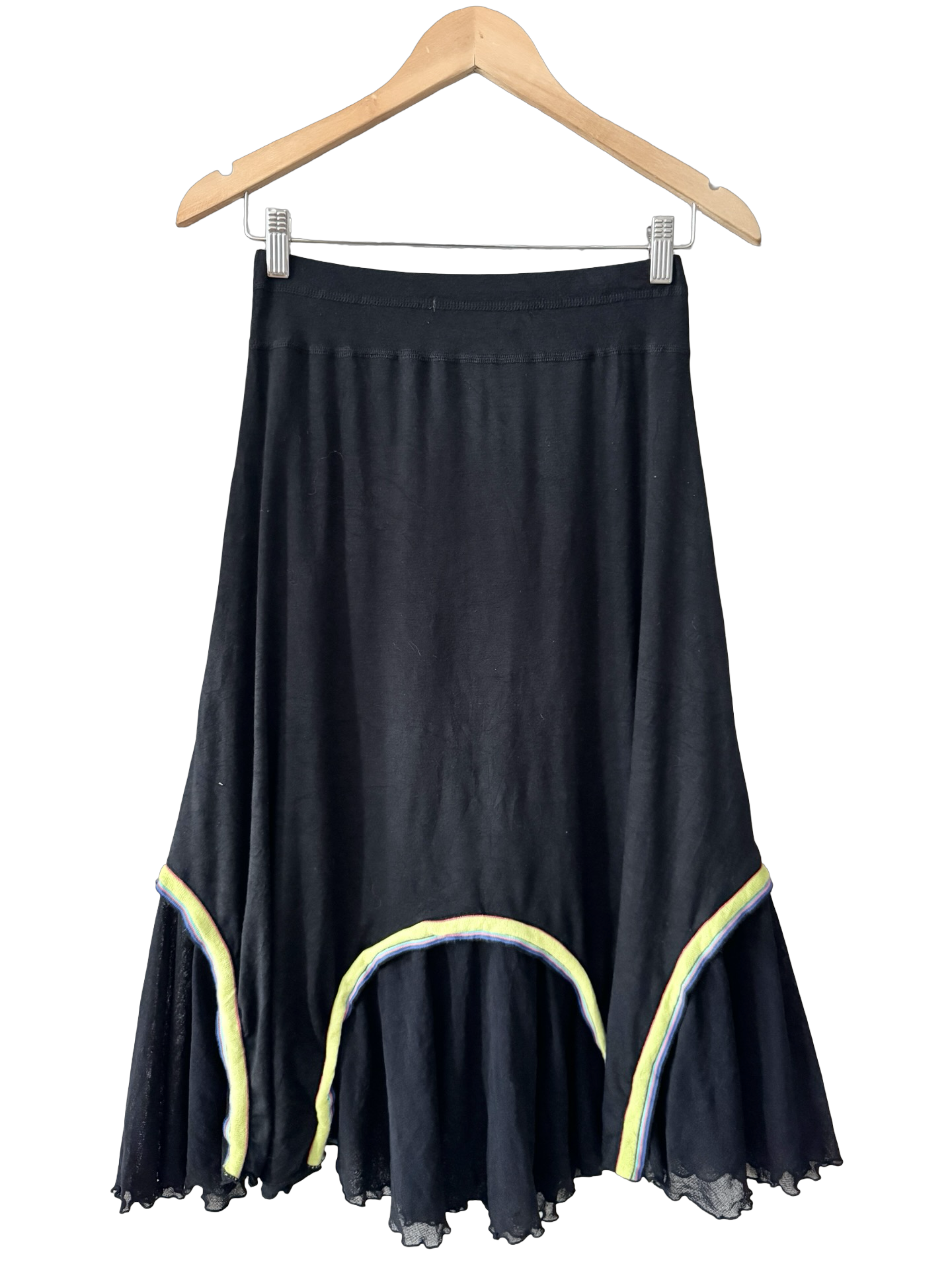 Vintage Y2K Prism Trim Midi Skirt (S)