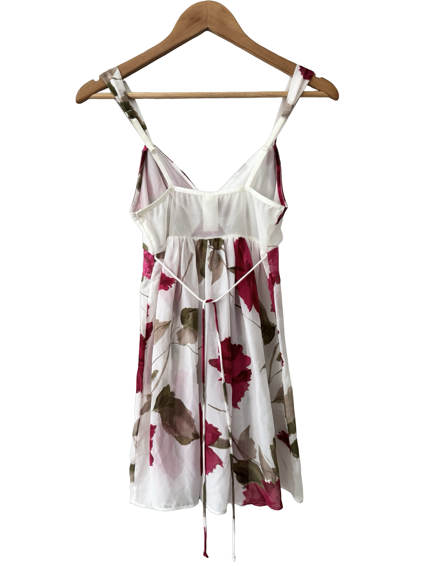 Vintage Y2K Raspberry Bloom Babydoll Mini Slip (M)