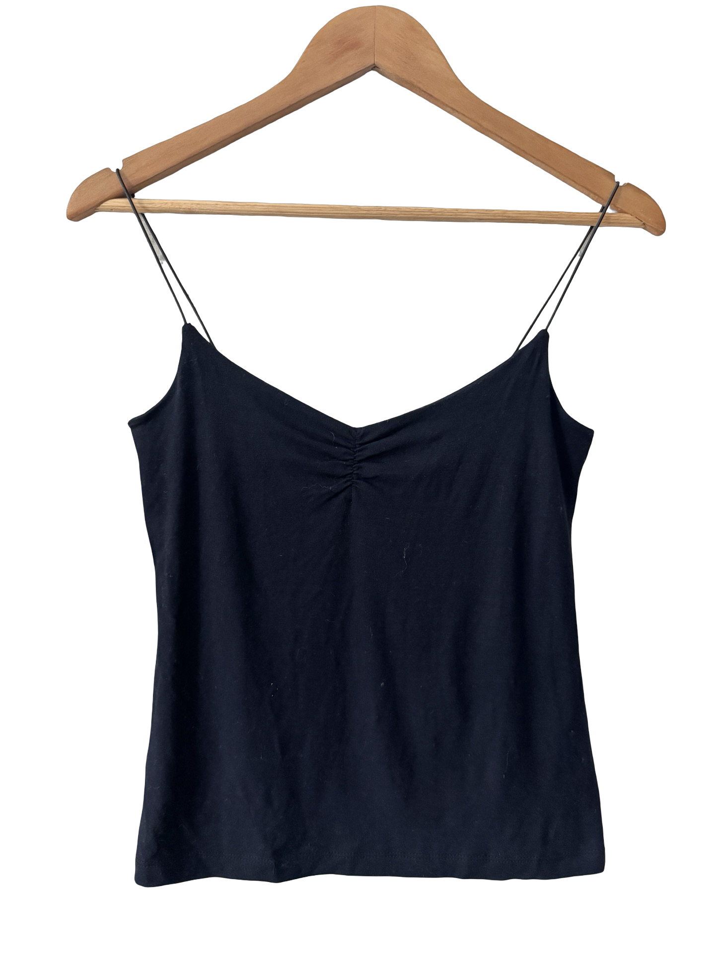 Vintage 90s Perfect Little Black Ruched Cami (S)
