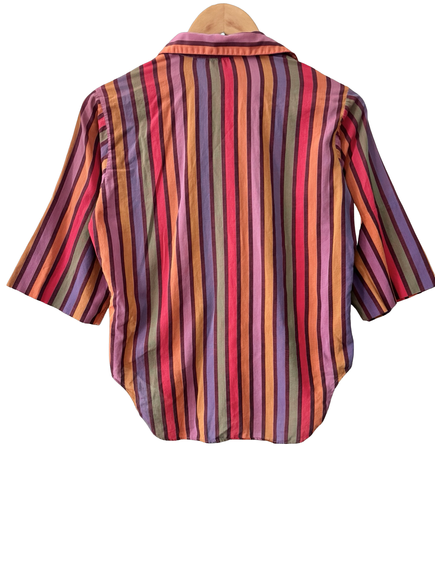 Vintage 80s Sunset Stripe Button-Up (S/M)