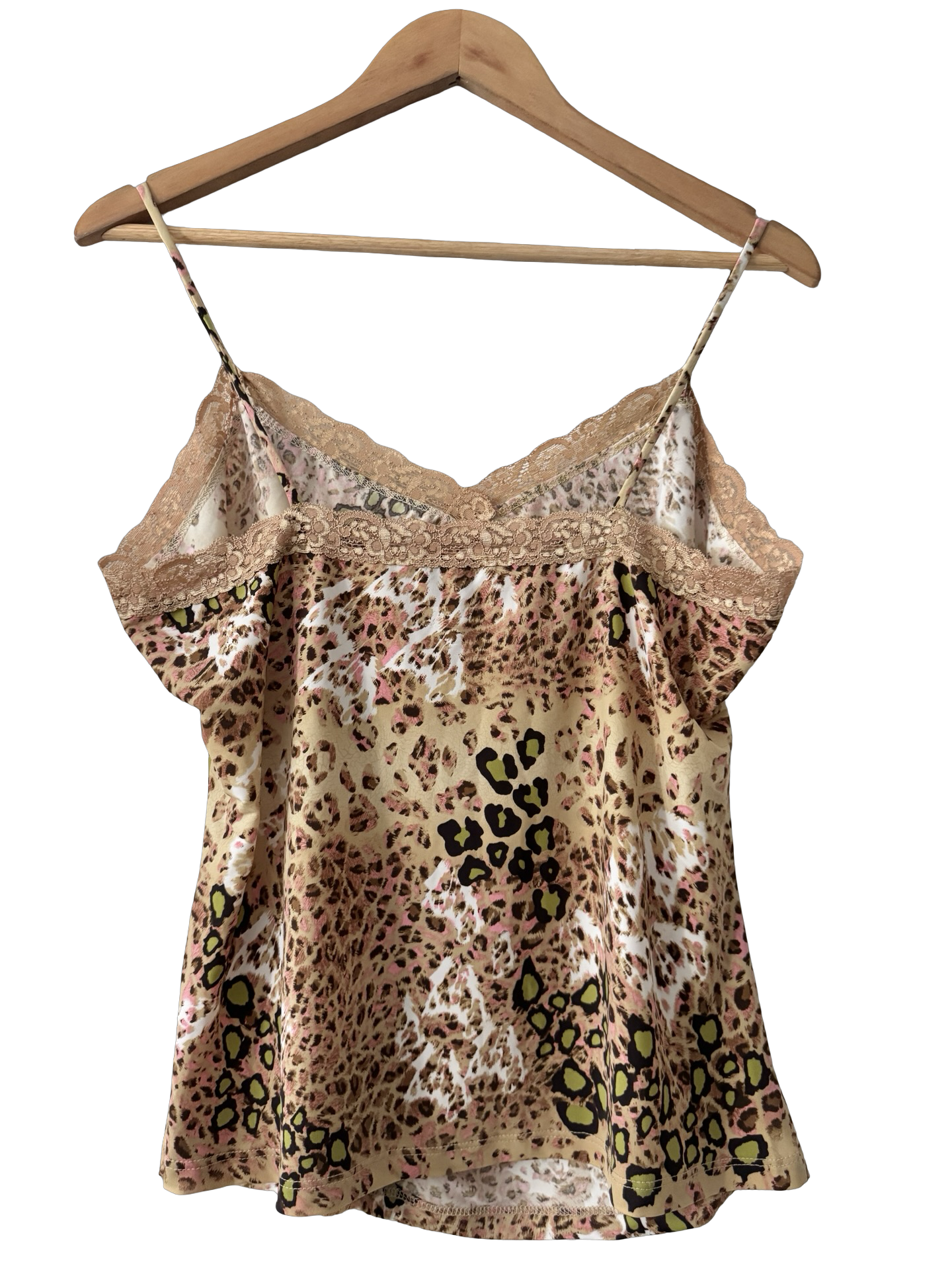 Vintage Y2K Leopard Lace Ruched Camisole (L-XL)