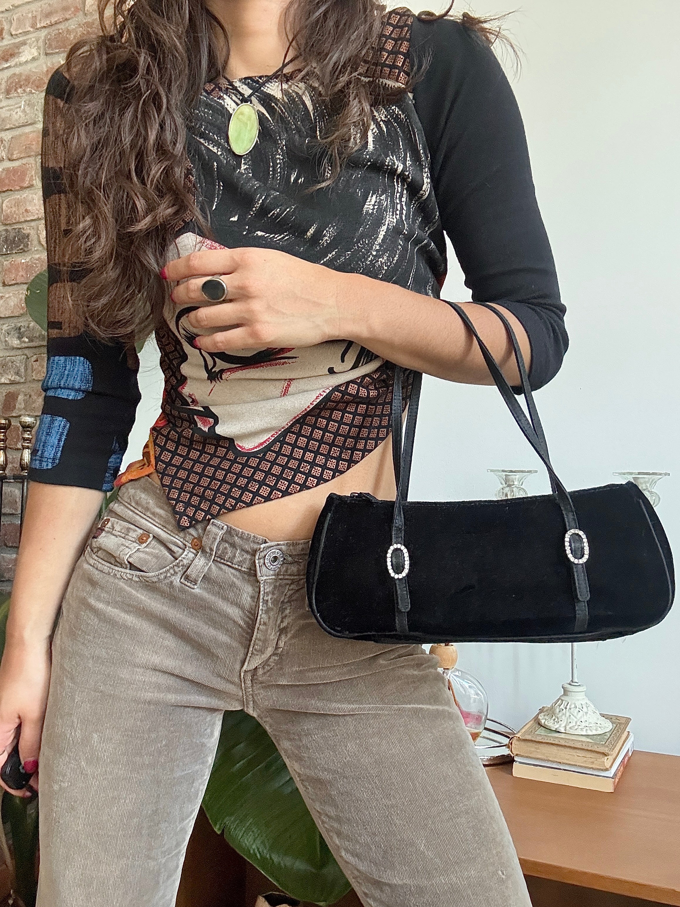 Vintage Y2K La Regale After-Hours Velvet Baguette