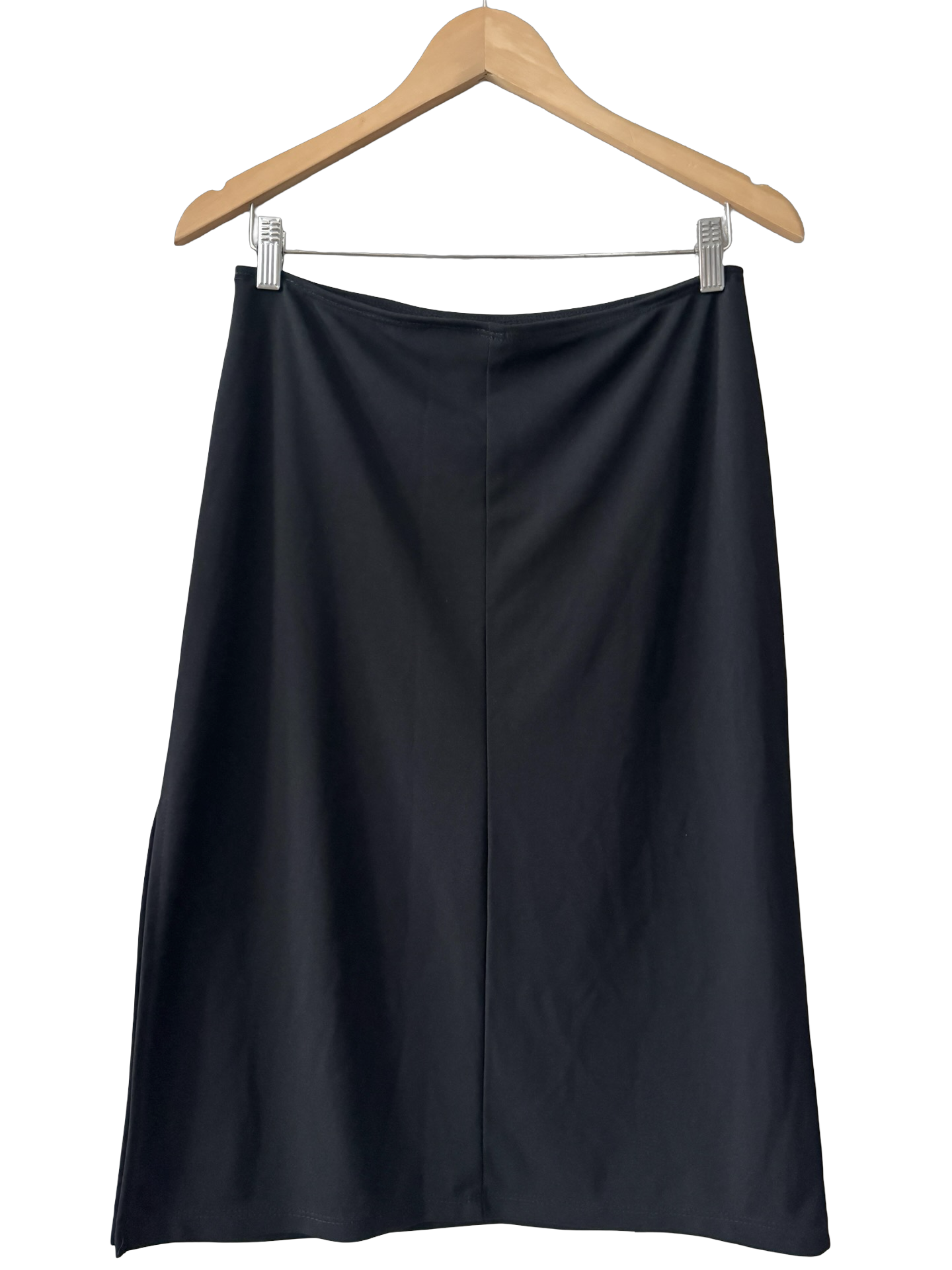 Vintage 90s Clean Slate Black Midi Skirt (Large)